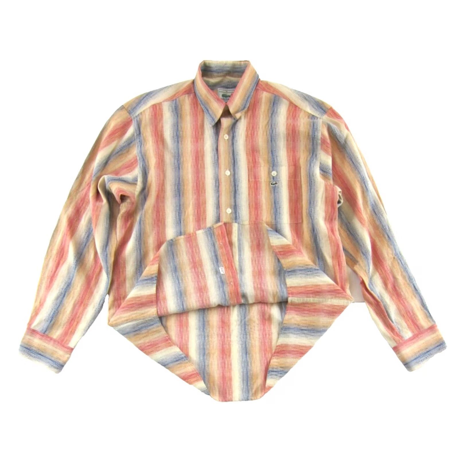 Lacoste LACOSTE Pink Blue Stripe Button-Up Shirt Men M Size US M / EU 48-50 / 2 - 5 Thumbnail