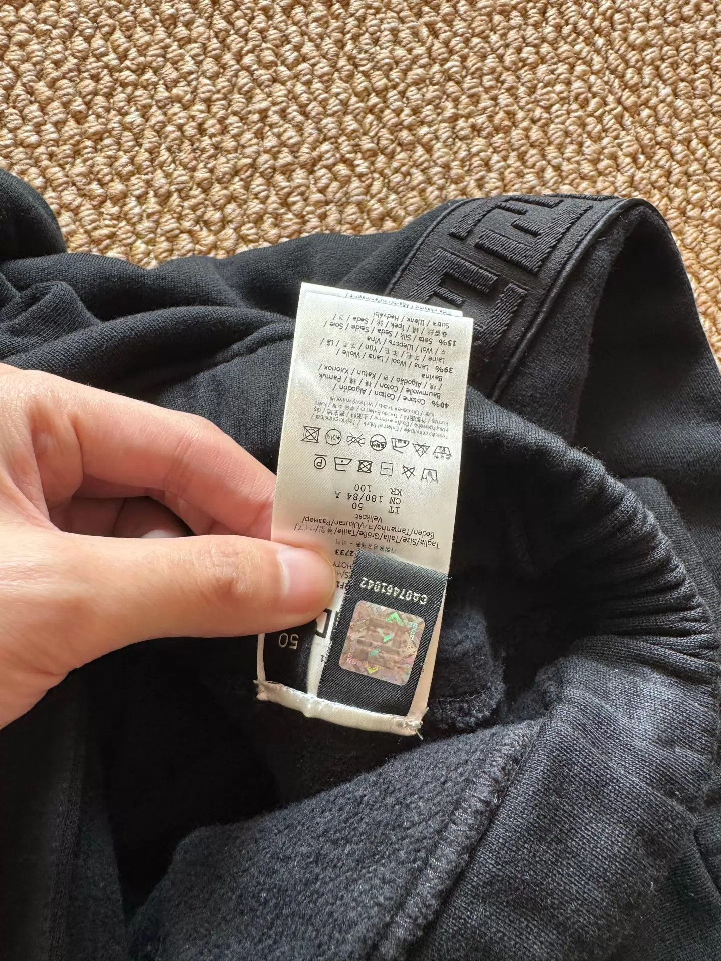 Fendi FENDI Black FF Logo Cashmere Lined Sweatpants Size 50 Unused Size US 34 / EU 50 - 4 Thumbnail
