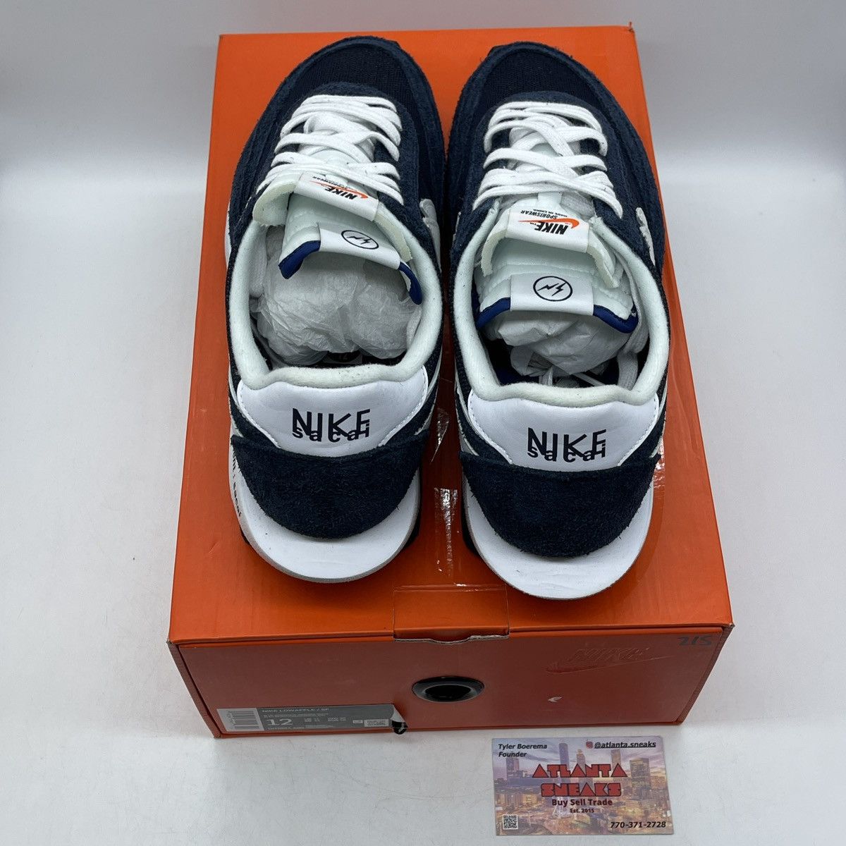 Nike Fragment design x sacia x LDV waffle blackened blue Size US 12 / EU 45 - 6 Thumbnail