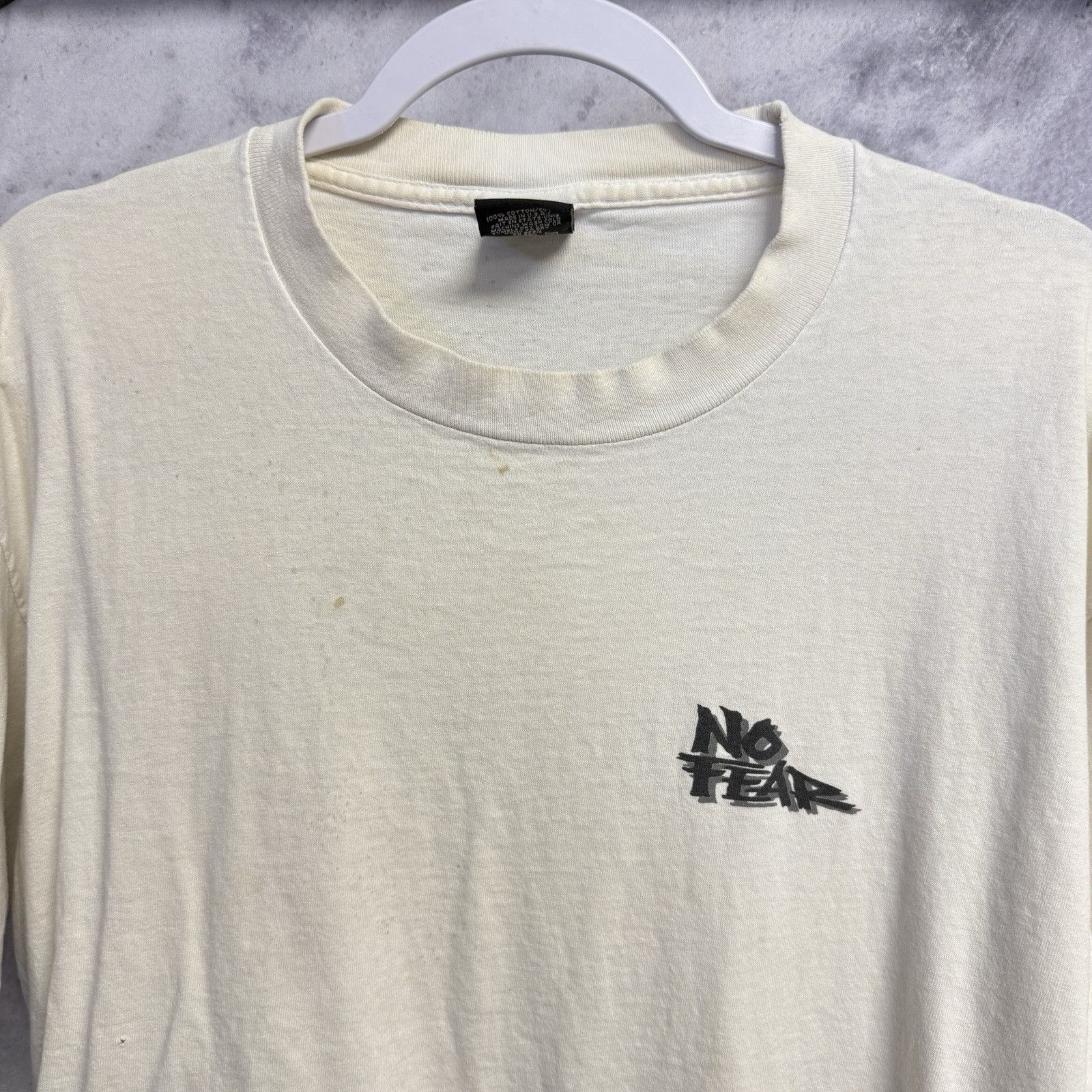 No Fear Vintage No Fear Baseball T Shirt Mens XL White Y2k 90s Size US XL / EU 56 / 4 - 4 Thumbnail