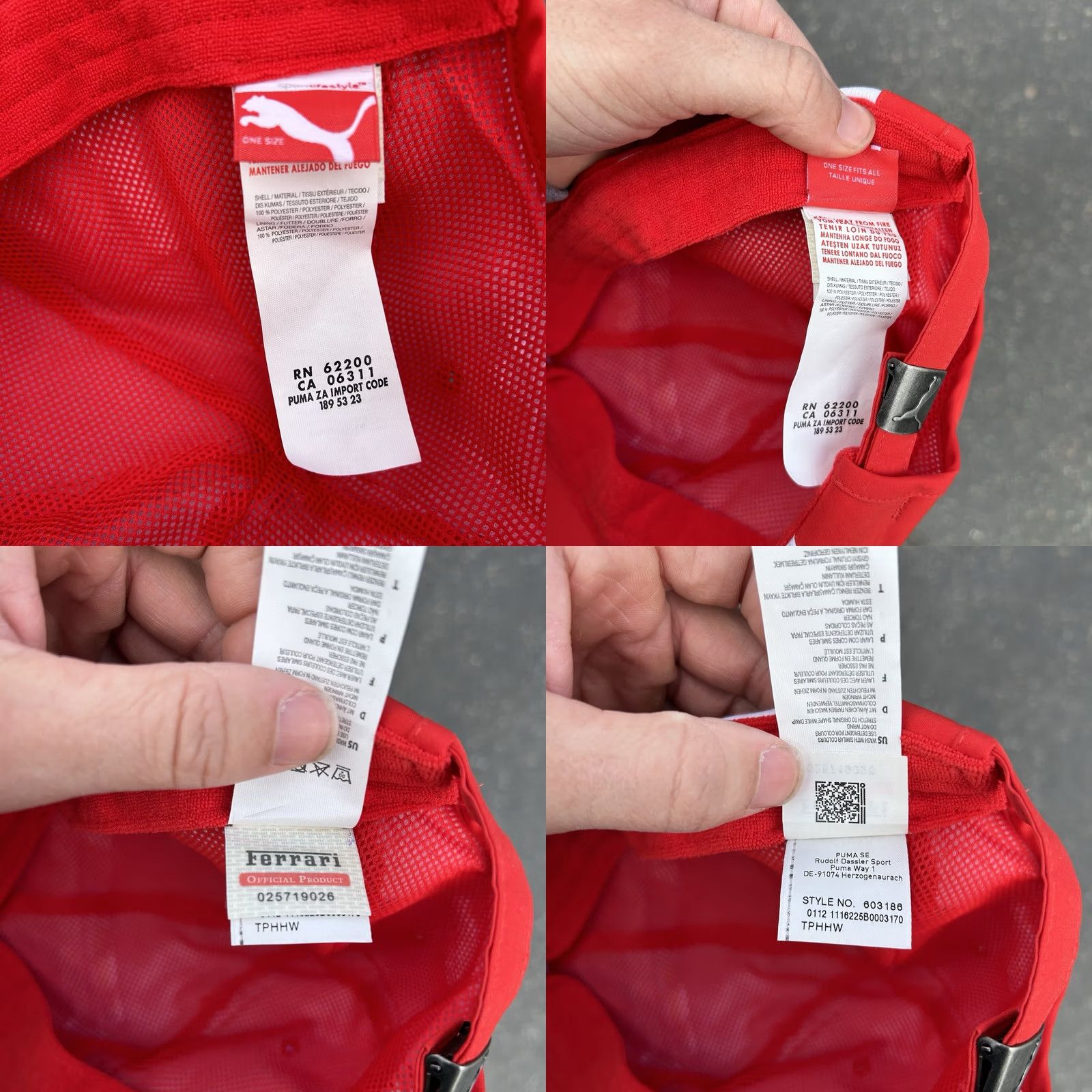 Puma PUMA Scuderia Ferrari Formula F1 Racing Hat Cap Mens One Size Strap Hat Dad Hat Red Size ONE SIZE - 10 Thumbnail