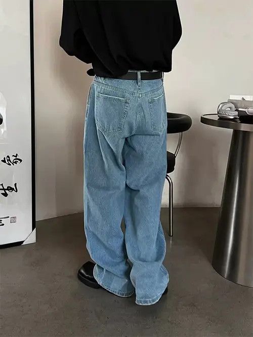Retro star denim pants