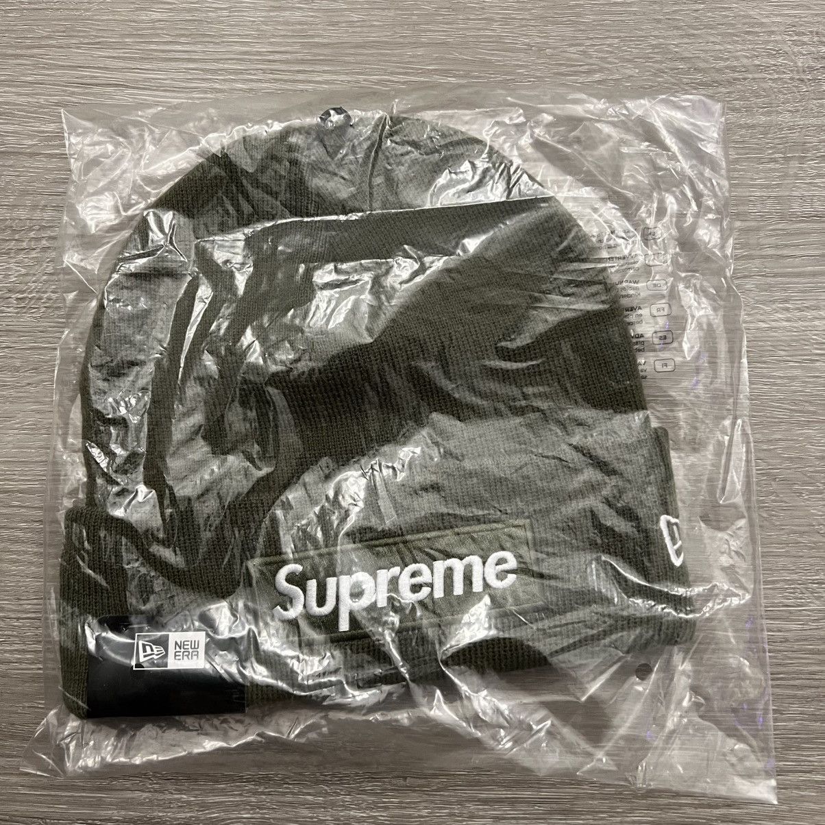 New Era × Supreme Supreme New Era Box Logo Beanie FW25 Olive Size ONE SIZE - 11 Thumbnail