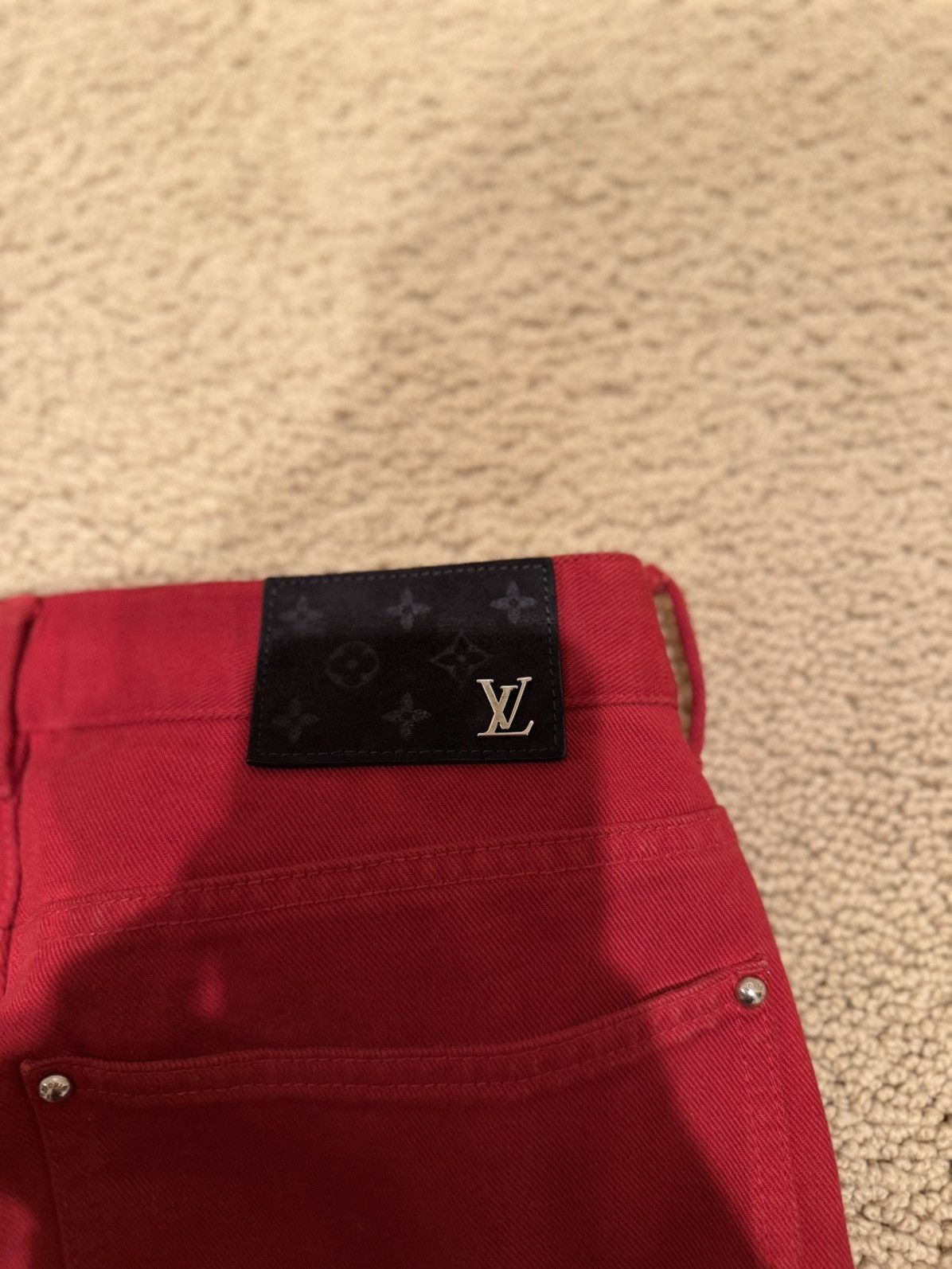Louis Vuitton Louis Vuitton Red and Black Carpenter Pants Size US 32 / EU 48 - 5 Thumbnail
