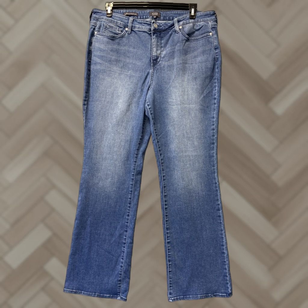 NYDJ NYDJ Jeans Barbara Boot Cut Straight 16 Plus Women Blue Denim Dark Wash Preppy 5-Pocket Zip Mid Rise Inseam 32 Default MPN 16623 Size 38" / US 16 / IT 52 - 1 Thumbnail