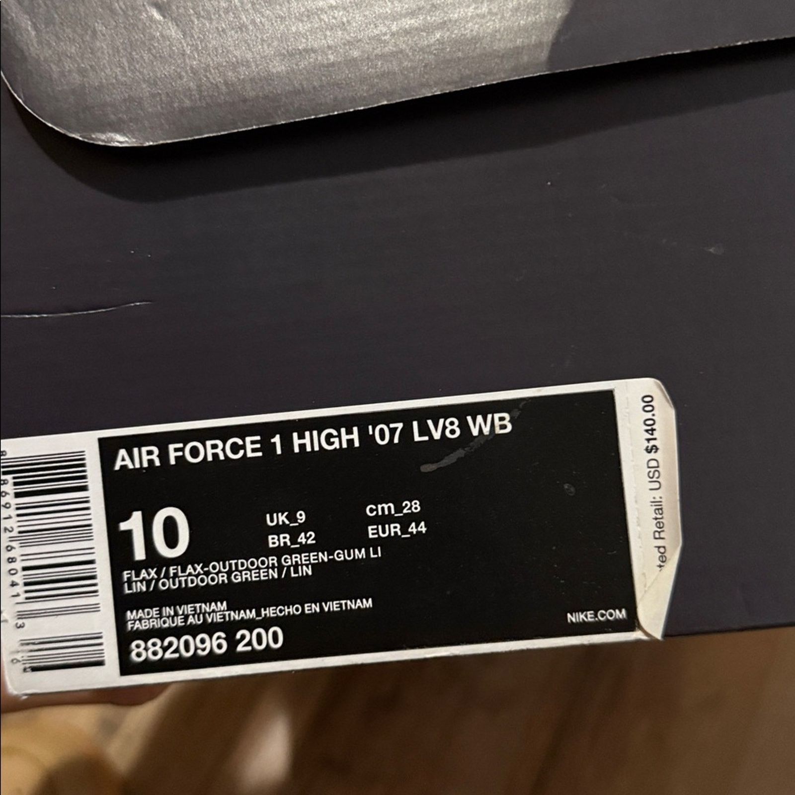 Nike 2017 Nike Air Force 1 High '07 LV8 WB 'Flax Wheat Gum' Size US 10 / EU 43 - 13 Thumbnail