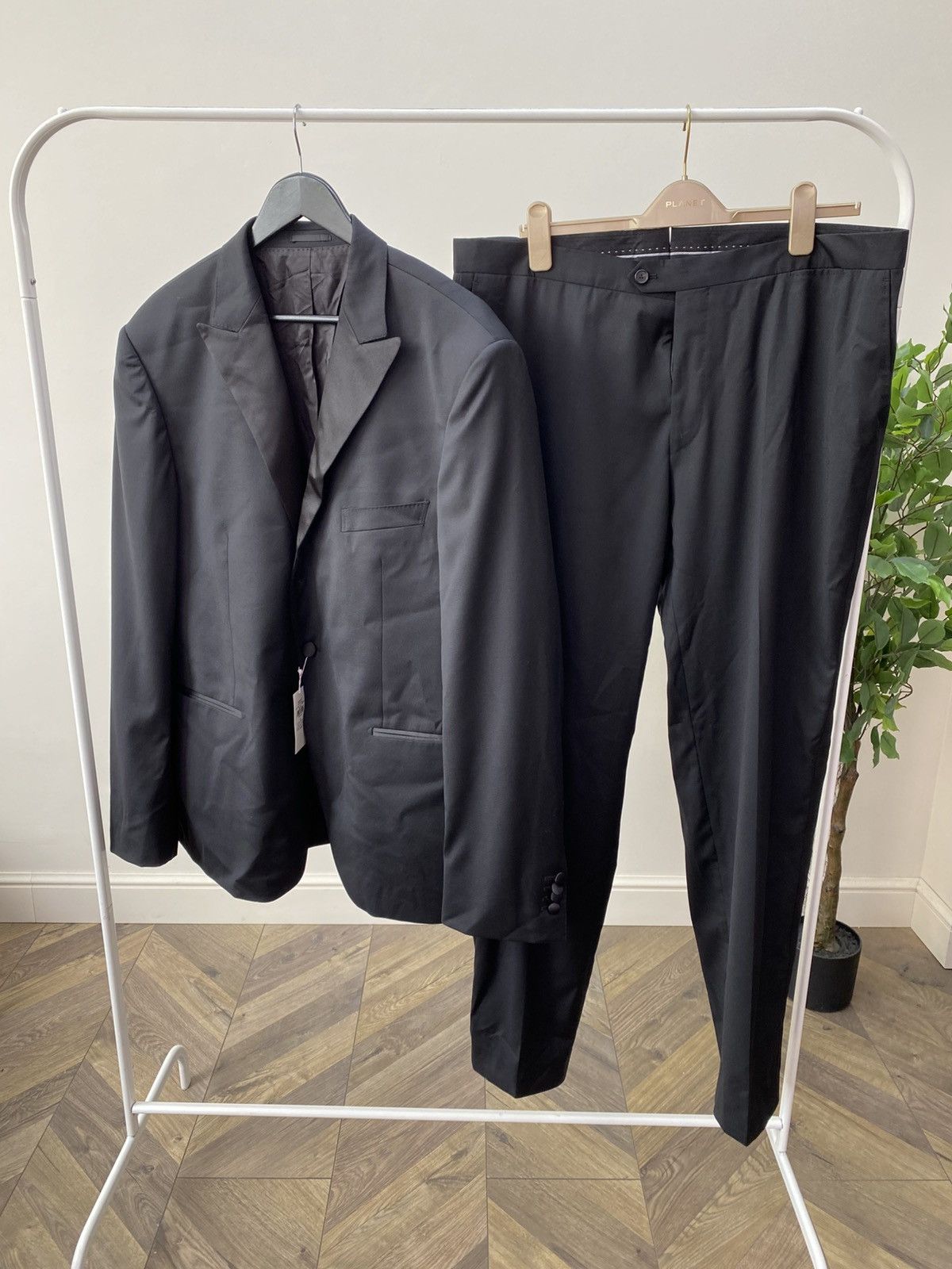 Other Vintage Van Jaack Men's Black Suit Loro Piana Super Size 52R - 1 Thumbnail