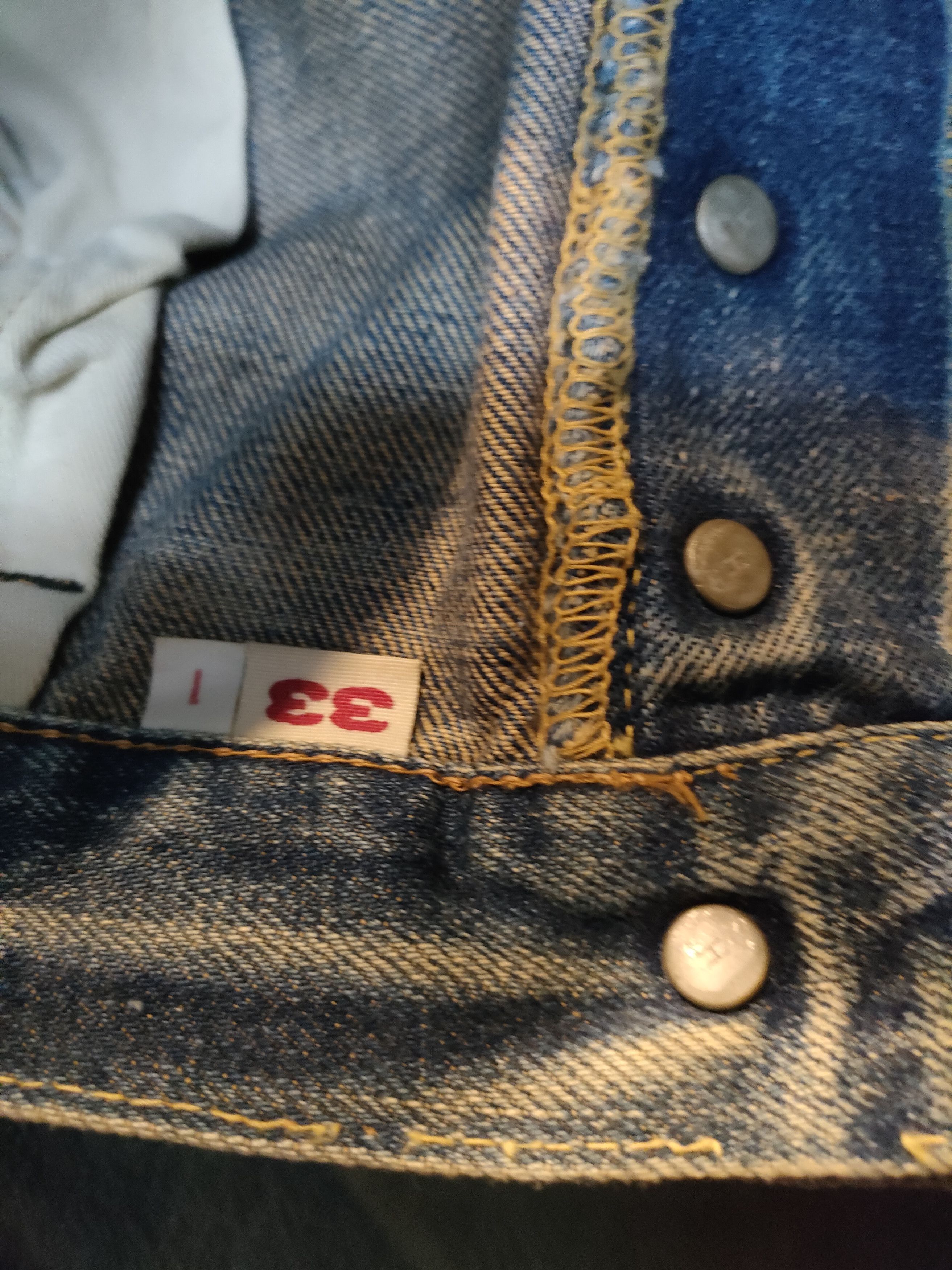 Japanese Brand Distressed H.R Market Selvedge Jeans Size US 33 - 7 Thumbnail