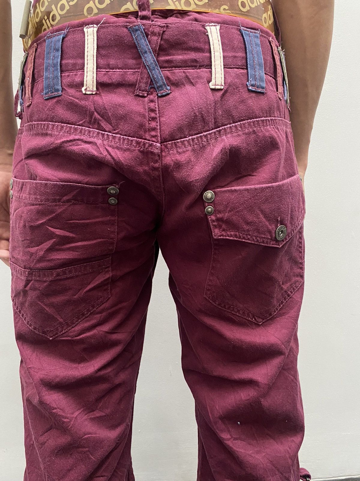 If Six Was Nine × Japanese Brand × Seditionaries Double Focus Double Waist Goth Burgundy Pants Size US 31 - 5 Thumbnail