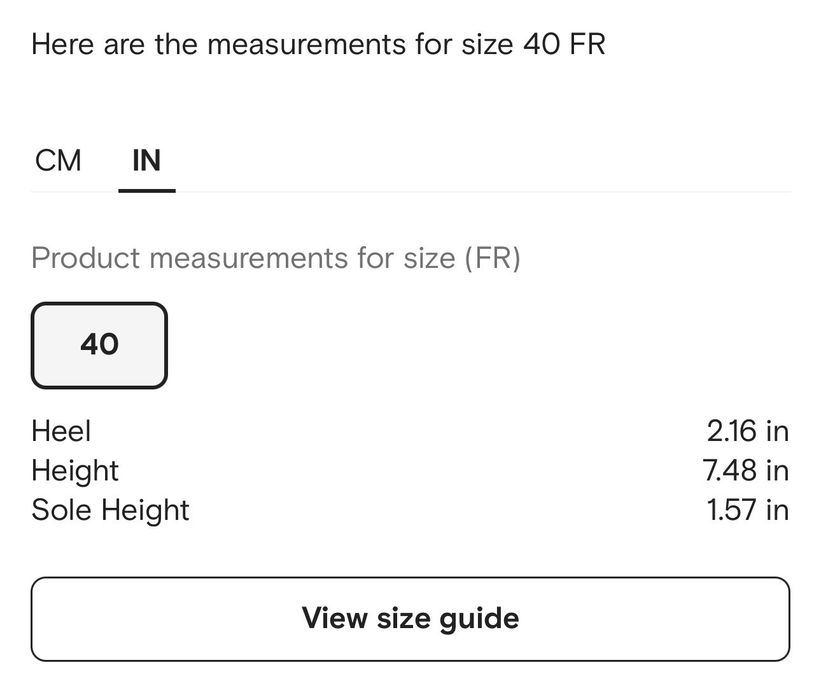 Balenciaga store size conversion