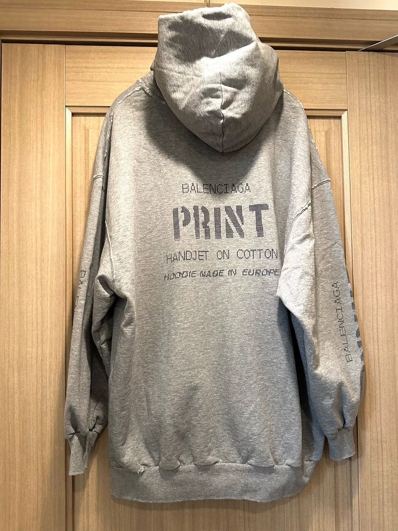 Balenciaga Balenciaga 23SSPrint New Grey Destruction Zip Sweater Jacke Size US S / EU 44-46 / 1 - 2 Thumbnail