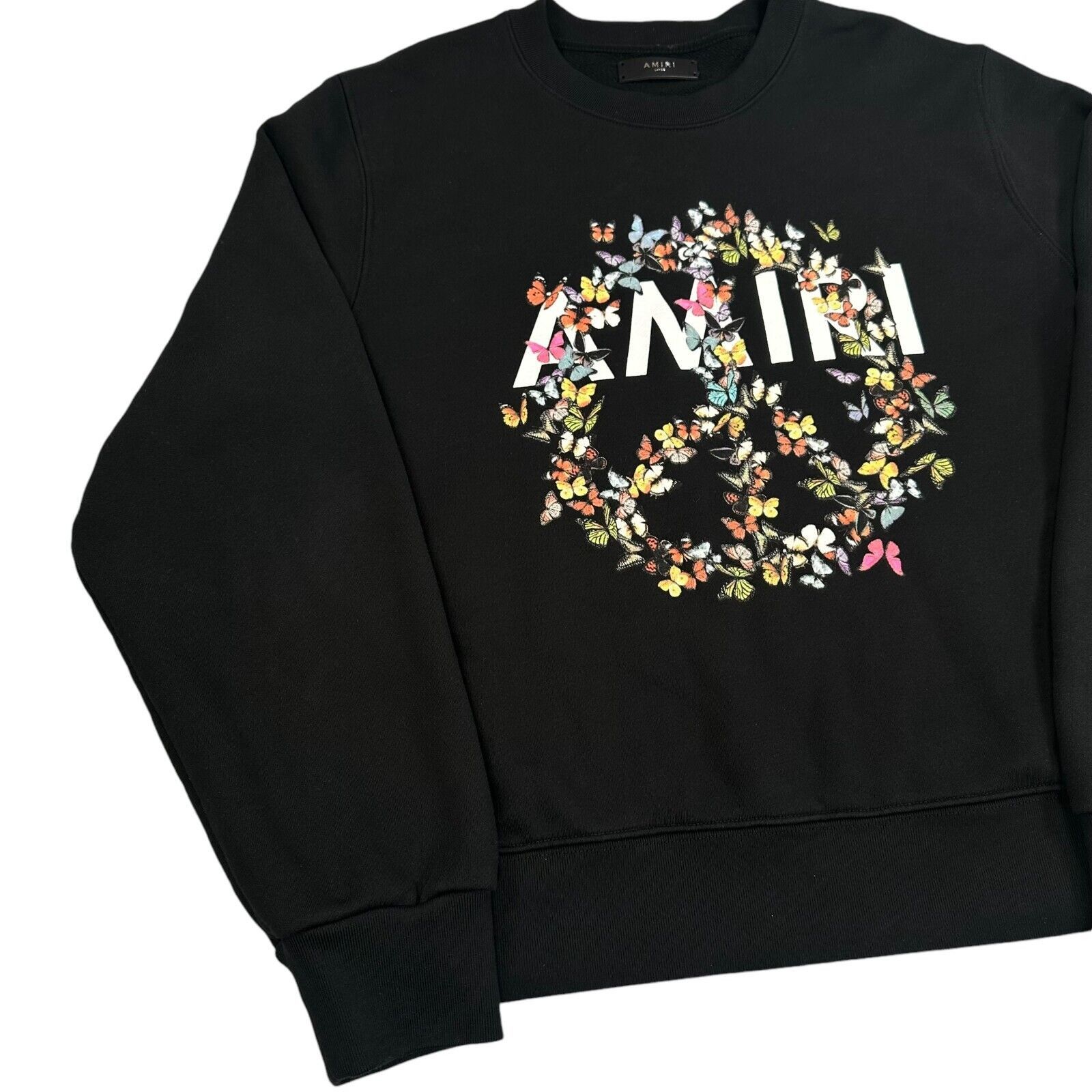 Amiri Amiri Size L Sweatshirt Black Floral Chest Peace Logo Size US L / EU 52-54 / 3 - 8 Thumbnail
