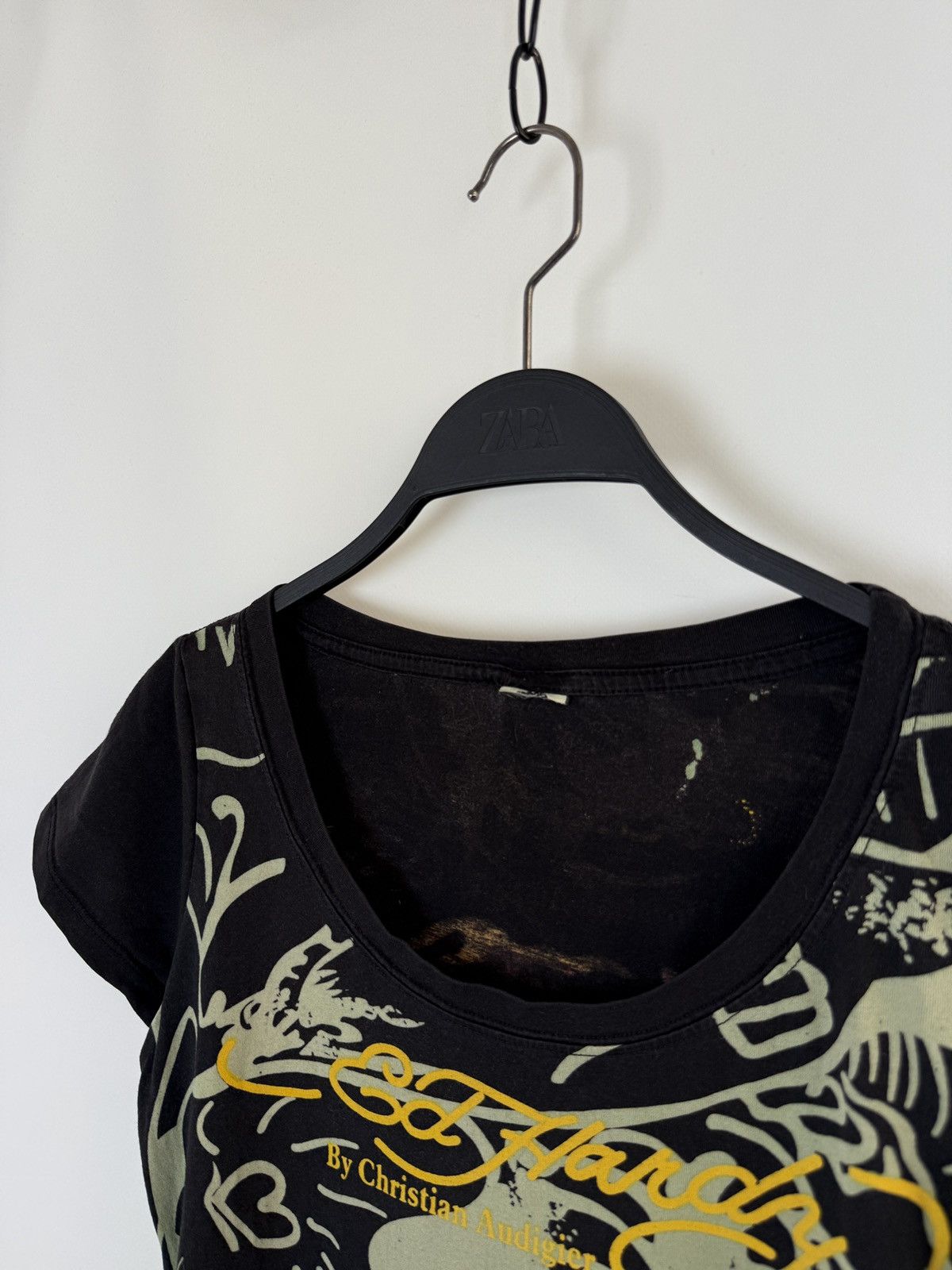 Ed Hardy Y2K Vintage Ed Hardy Over Printed Scoop Neck Babydoll Tee L Size L / US 10 / IT 46 - 4 Thumbnail