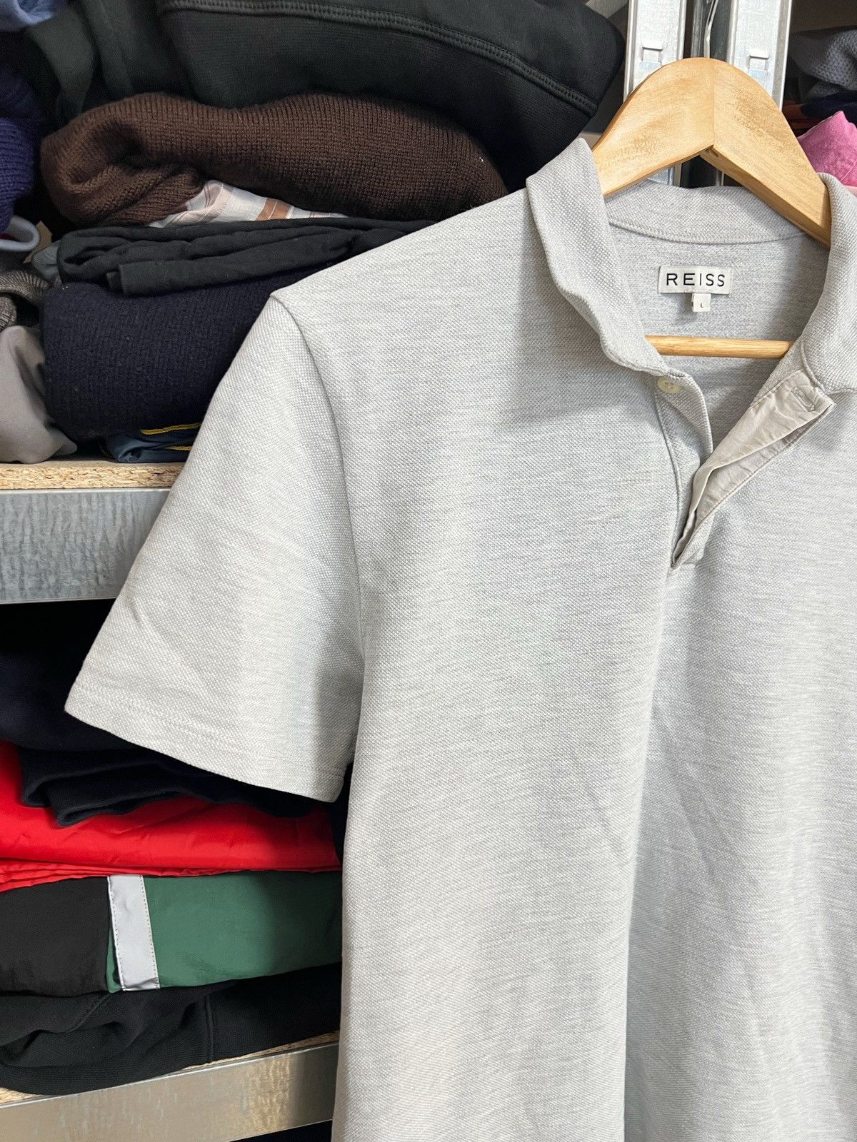 Reiss Reiss Luxury Mens Button Up Polo Short Sleeve T-Shirt Size L Size US L / EU 52-54 / 3 - 2 Thumbnail
