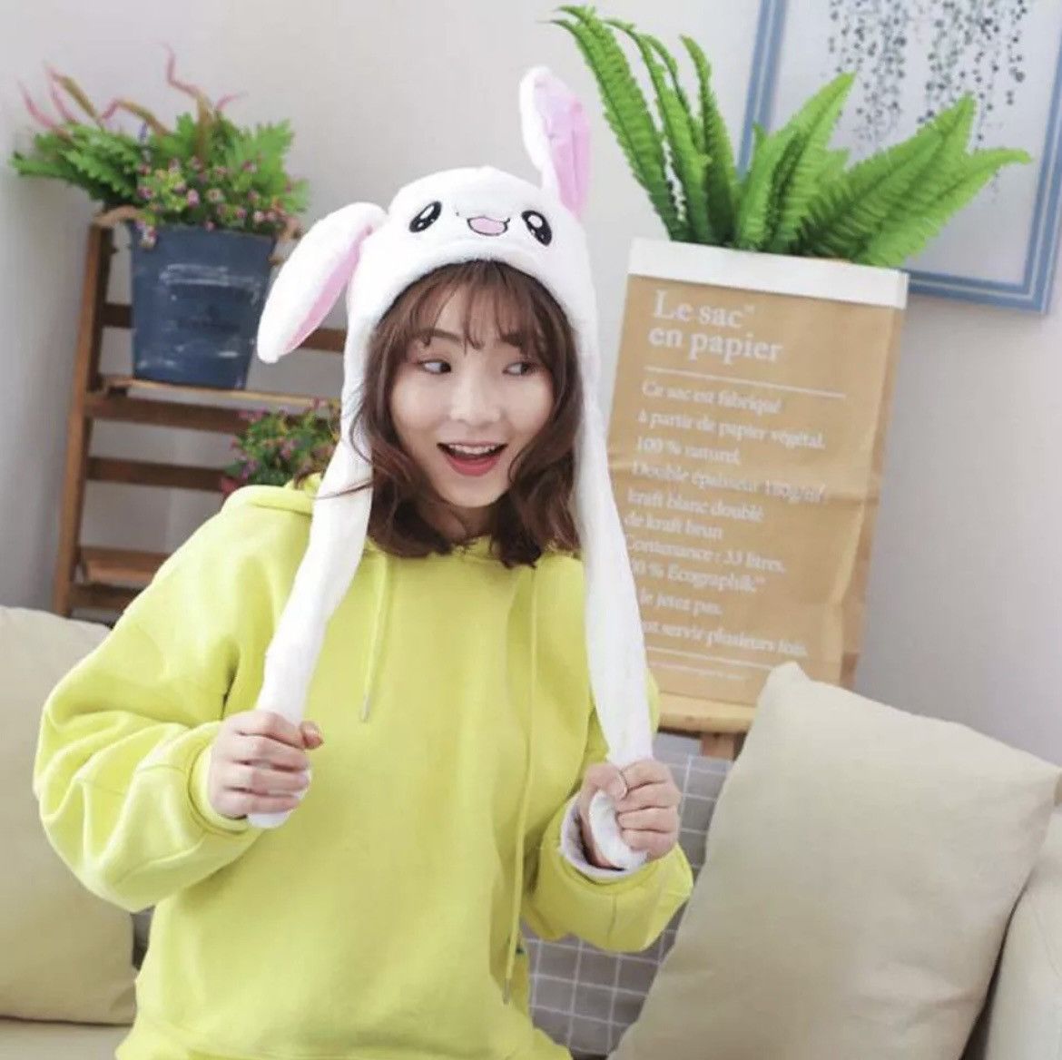 Other Funny Bunny Plush Hat w/Moving Ears Cute Gift 4 Women Girls Size ONE SIZE - 8 Thumbnail