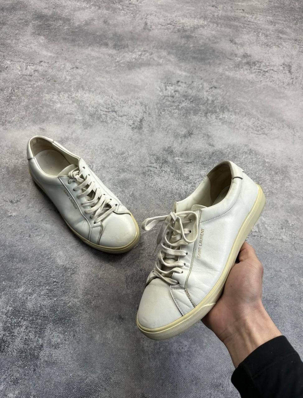 Saint Laurent Paris Saint Laurent White Leather Sneakers Luxury Size US 6 / EU 39 - 10 Thumbnail
