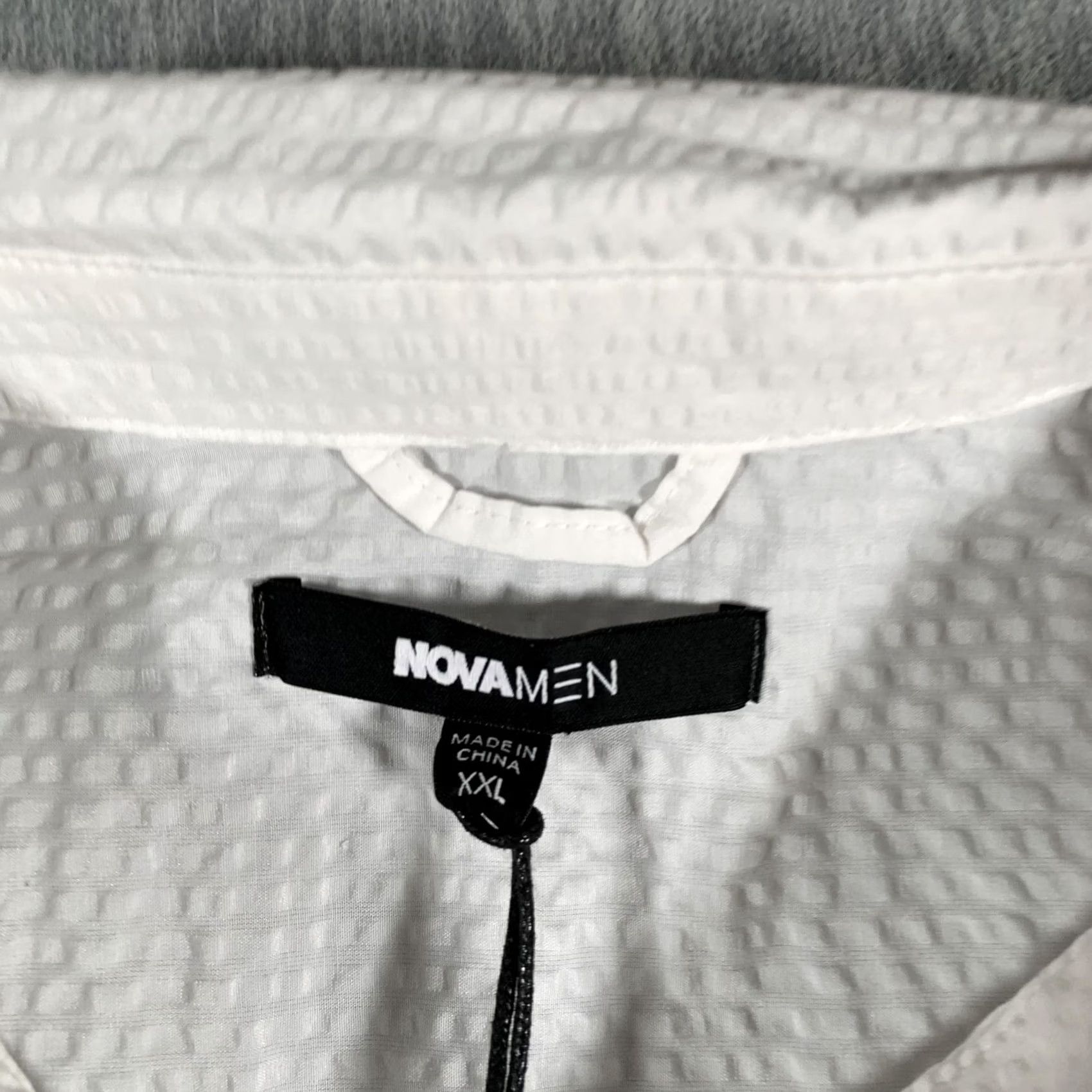 Vintage NovaMen Shirt Mens 2XL White Seersucker Short Sleeve Button Up Casual Top Size US XXL / EU 58 / 5 - 5 Thumbnail