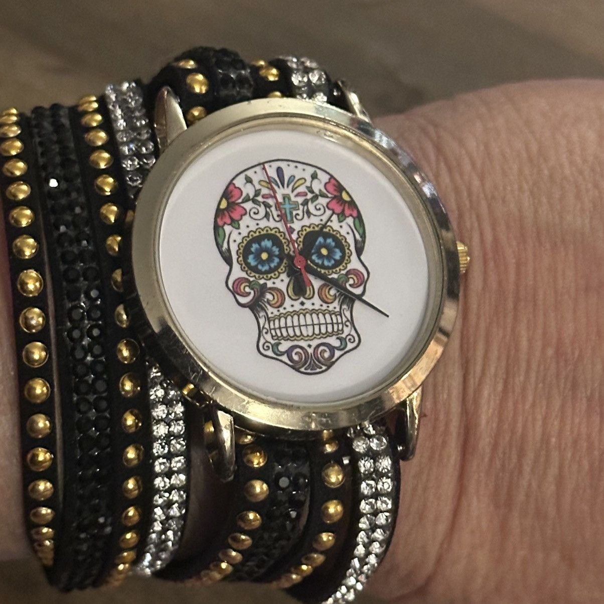 Other Sugar skull embellished wrap band watch Size ONE SIZE - 4 Thumbnail