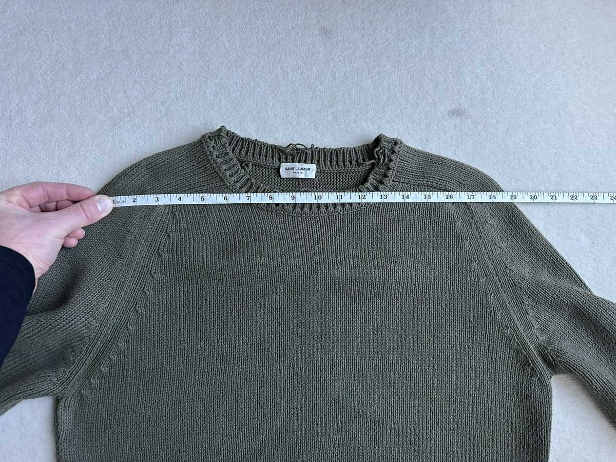 Saint Laurent Paris $990 Saint Laurent Green destroyed knit sweater Size US M / EU 48-50 / 2 - 10 Thumbnail