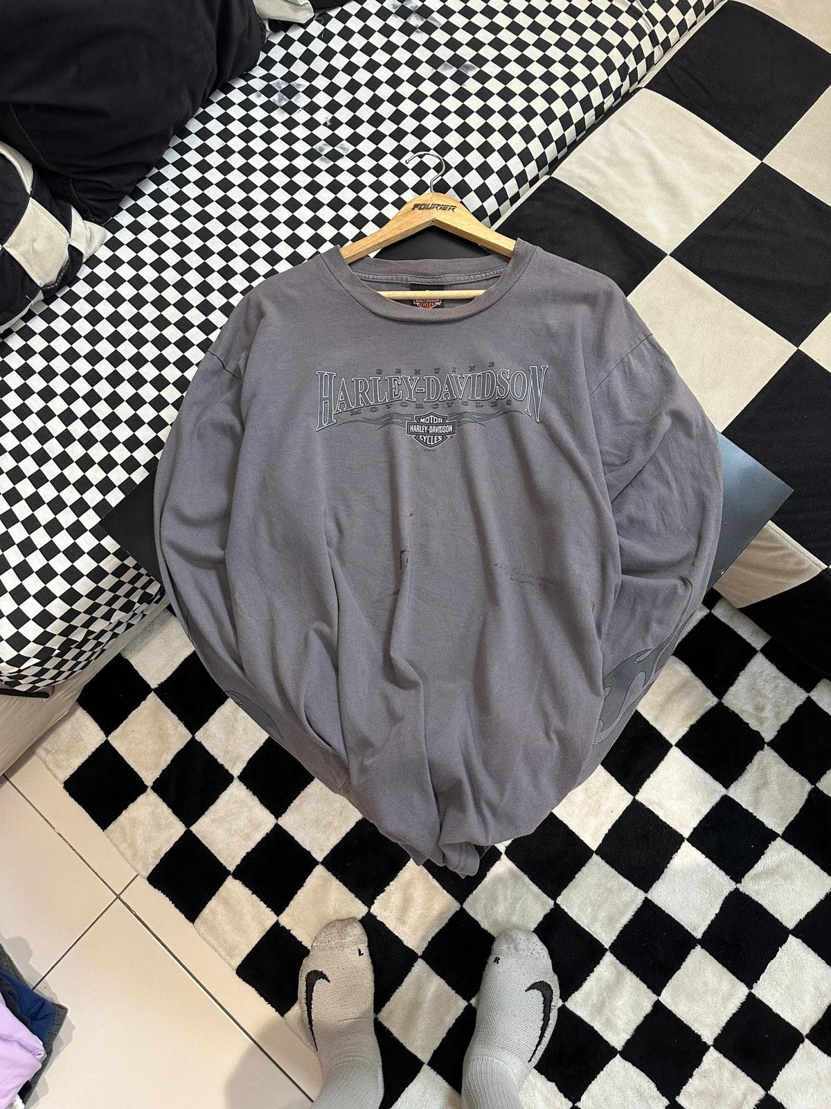 Harley Davidson × Vintage VINTAGE HARLEY DAVIDSON VISALLA LONG SLEEVE FLAME Size US XL / EU 56 / 4 - 4 Thumbnail