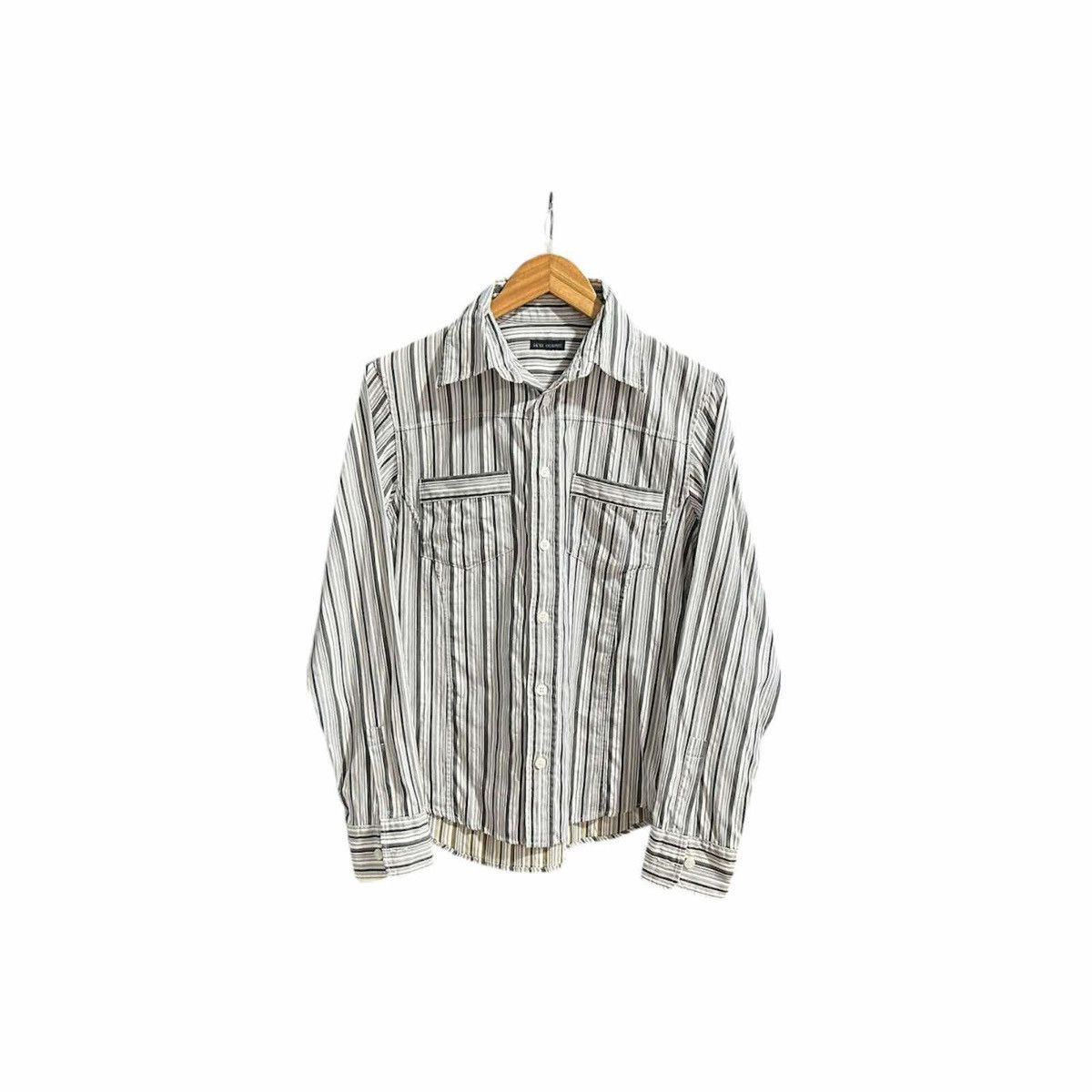 Issey Miyake × Japanese Brand × Tete Homme 🔥Vintage Tete Homme By Issey Miyake Striped Shirt Size US M / EU 48-50 / 2 - 5 Thumbnail