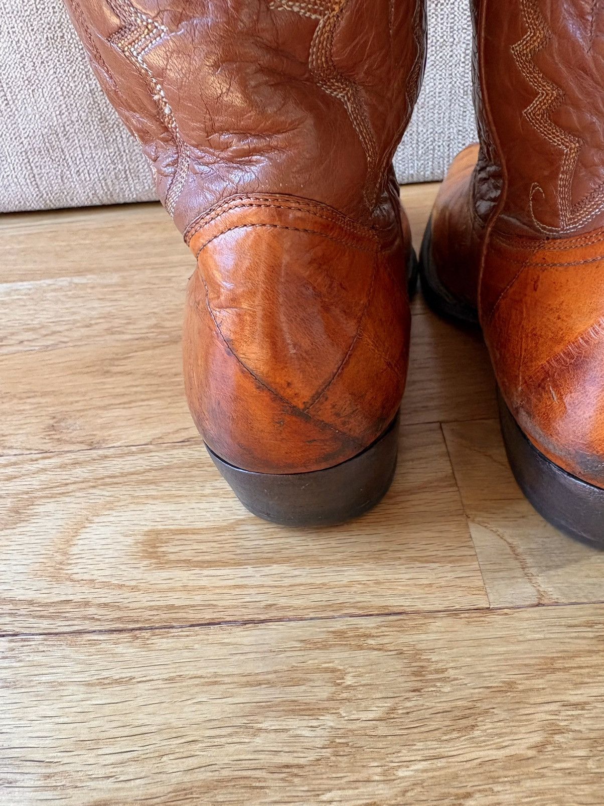 Other Montana Vintage 90s Eel Skin Cowboy Boots Tan Western 9 E Size US 9 / EU 42 - 13 Thumbnail