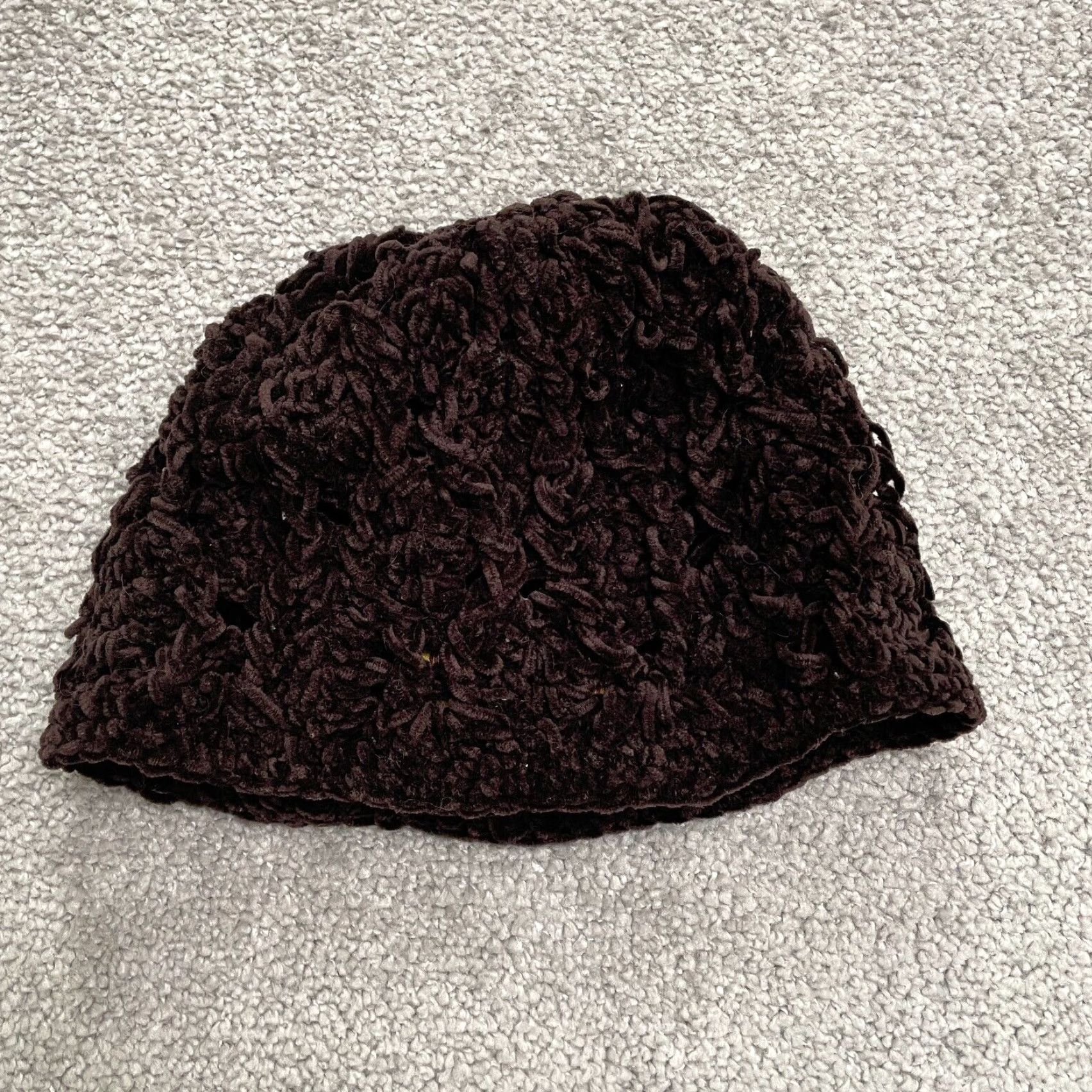 Vintage Scala Collezione Beanie Womens One Size Brown Acrylic Knit Hat Crochet Accents Boho Outdoor Fall Winter Seasonal Size ONE SIZE - 2 Thumbnail