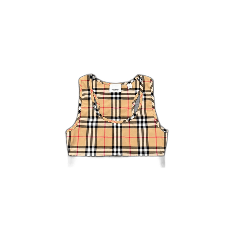 Burberry Logo Plaid Sports Tank Top