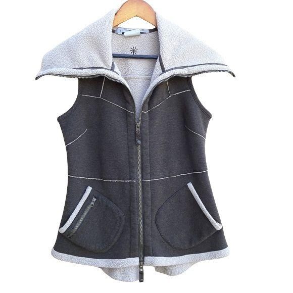 Athleta Athleta Vest Sz S Army Green Patchwork Sweatshirt Sherpa Ted Size S / US 4 / IT 40 - 1 Thumbnail