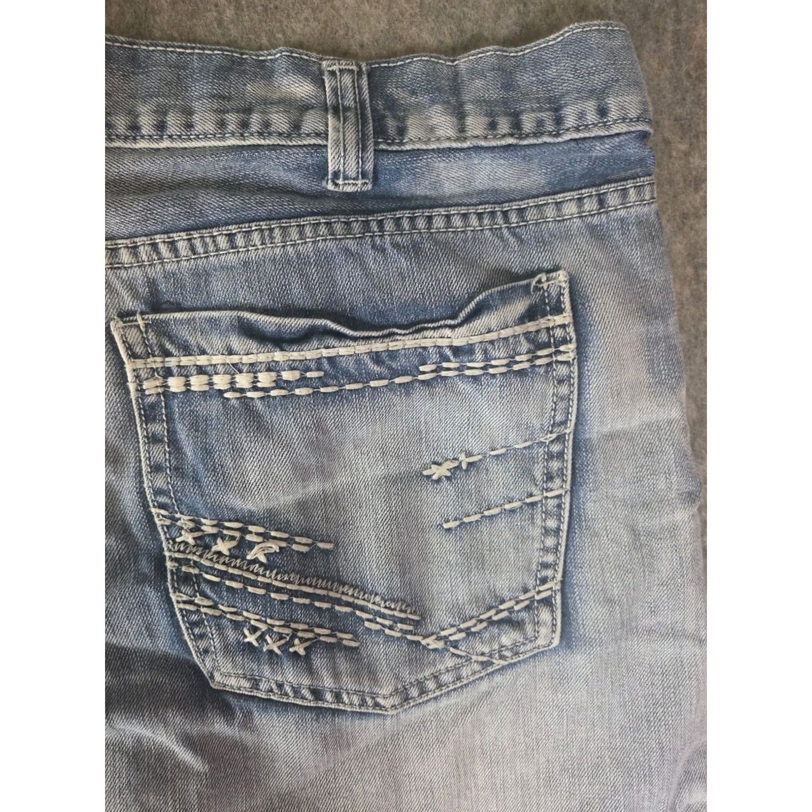 Denime VINTAGE Helix Jeans Shorts Baggy Light Wash Denim 38 Men 80s Grunge Cargo Pockets Distressed Regular Inseam 12in Blue Cotton Shirt Size US 38 / EU 54 - 5 Thumbnail