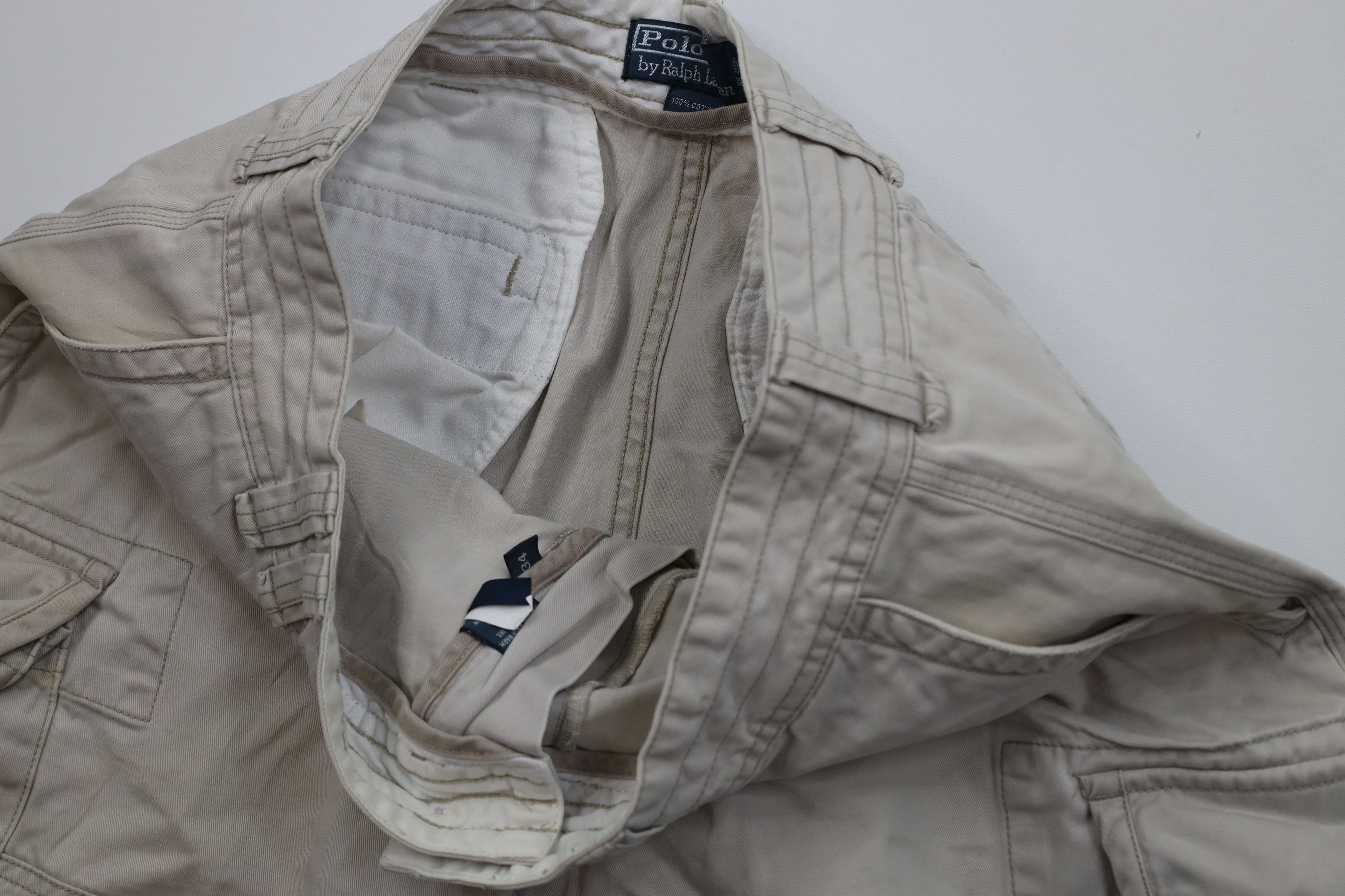 Ralph Lauren Vintage 90s Ralph Lauren Cargo Shorts Beige Cotton Size US 34 / EU 50 - 8 Thumbnail