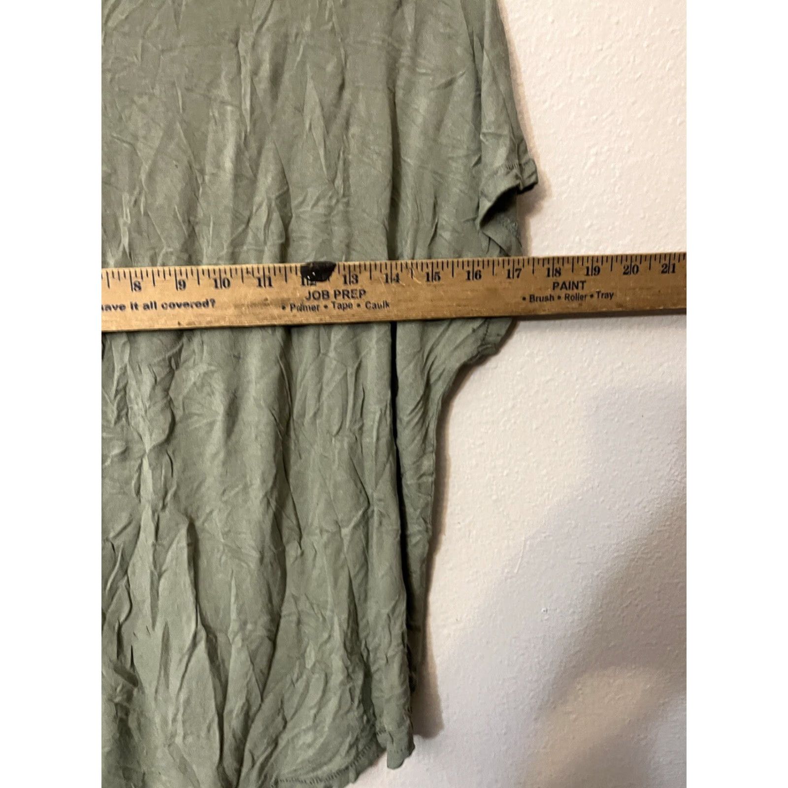 H&M H&M Women T-Shirt M Green Solid Viscose Short Sleeve Crew Neck Casual Size M / US 6-8 / IT 42-44 - 5 Thumbnail
