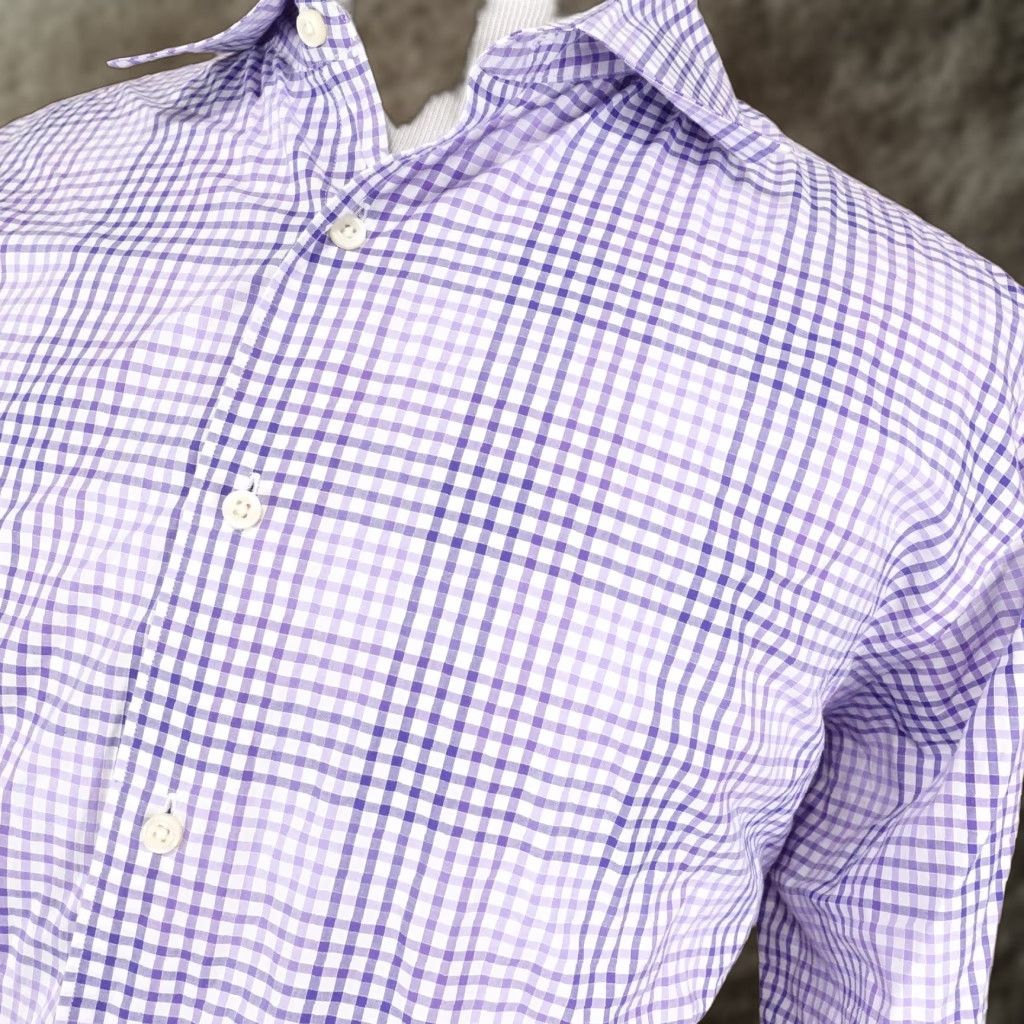Cremieux Daniel Cremieux Classics Button Down Shirt Mens 2XL Purple Gingham 100% Cotton Size US XXL / EU 58 / 5 - 1 Thumbnail