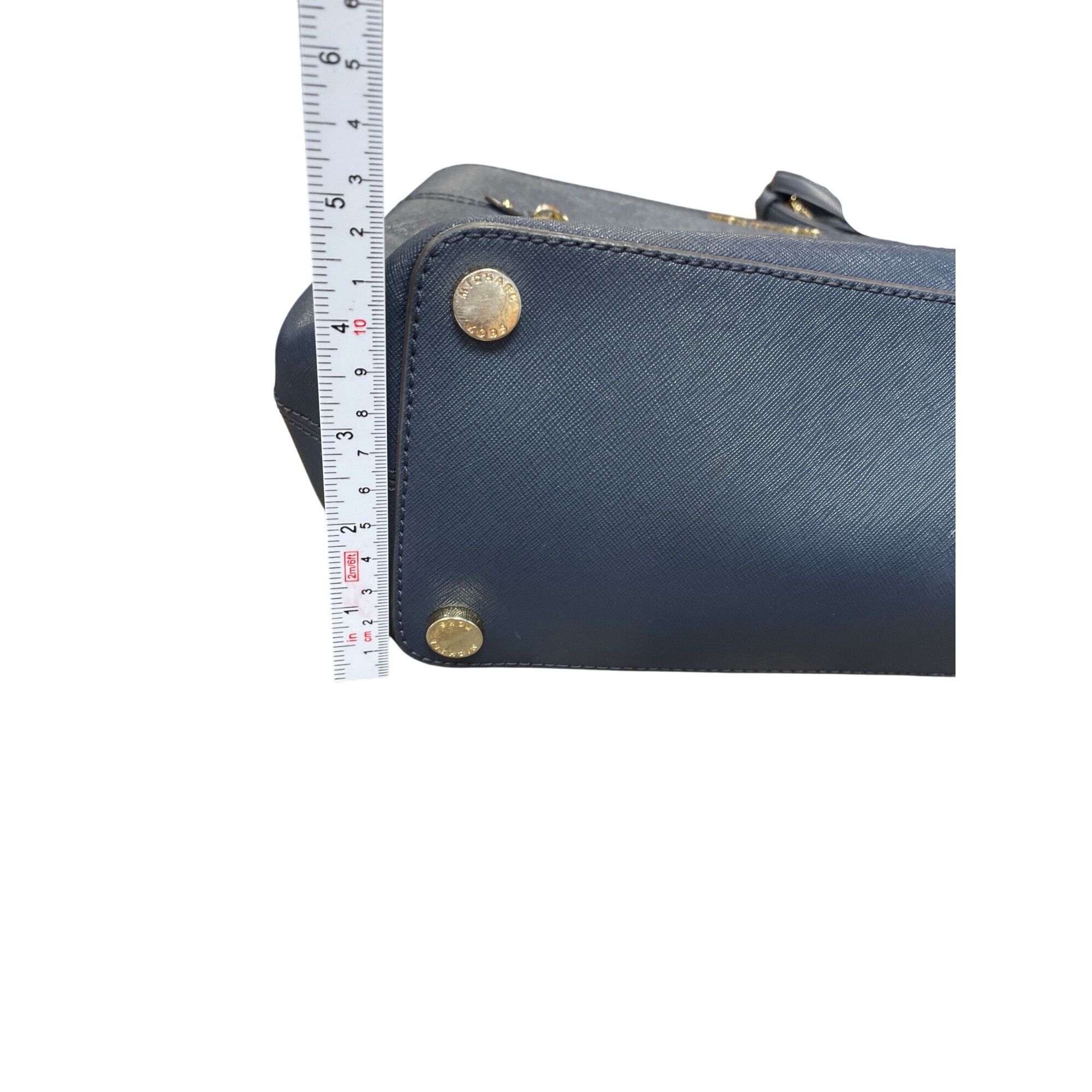 Michael Kors Michael Kors Womans Navy Blue Saffiano Leather Satchell Cros Size ONE SIZE - 7 Thumbnail