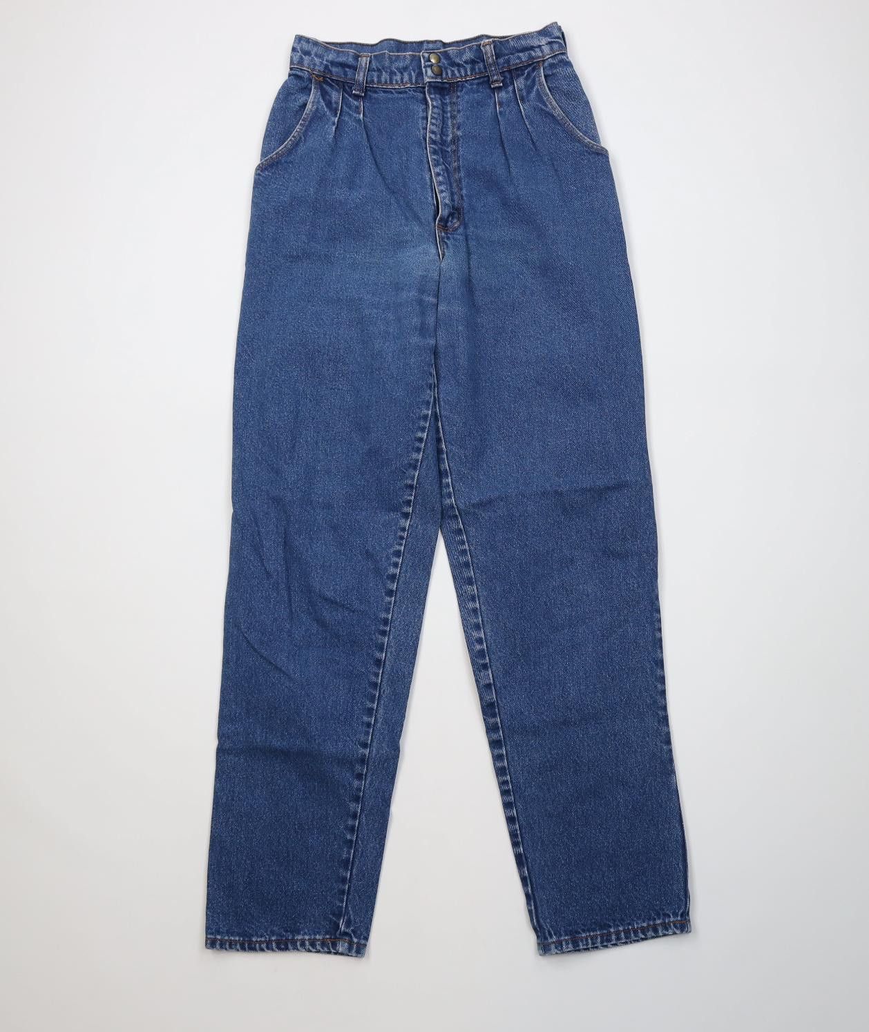 Vintage Vintage 80s 90s Streetwear Relaxed Pleated Denim Jeans Blue Size 26" / US 2 / IT 38 - 1 Thumbnail