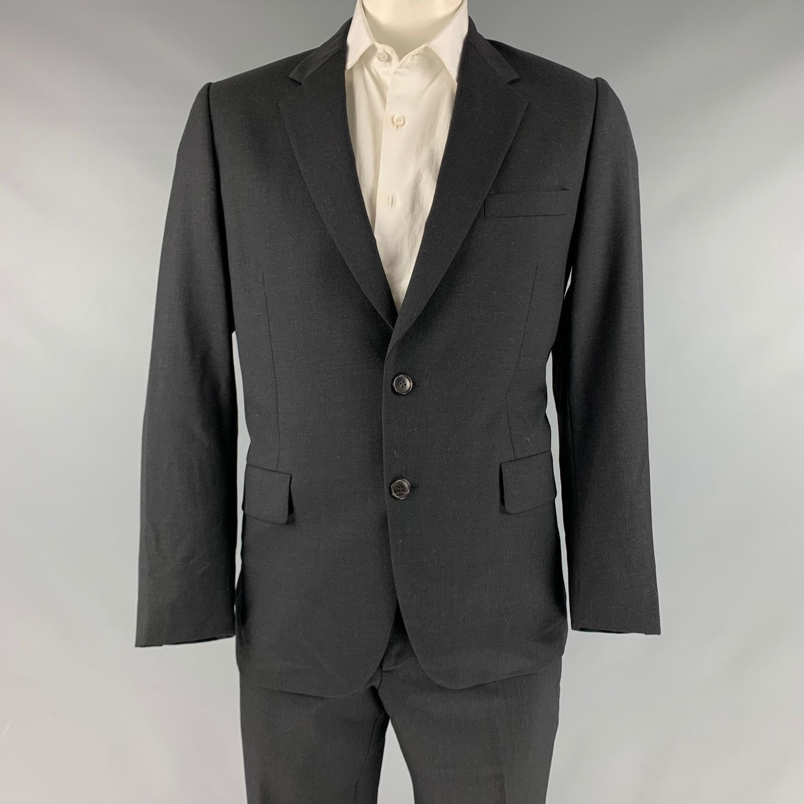 Paul Smith PAUL SMITH Size 42 Black Wool Notch Lapel Suit Size 42R - 1 Thumbnail