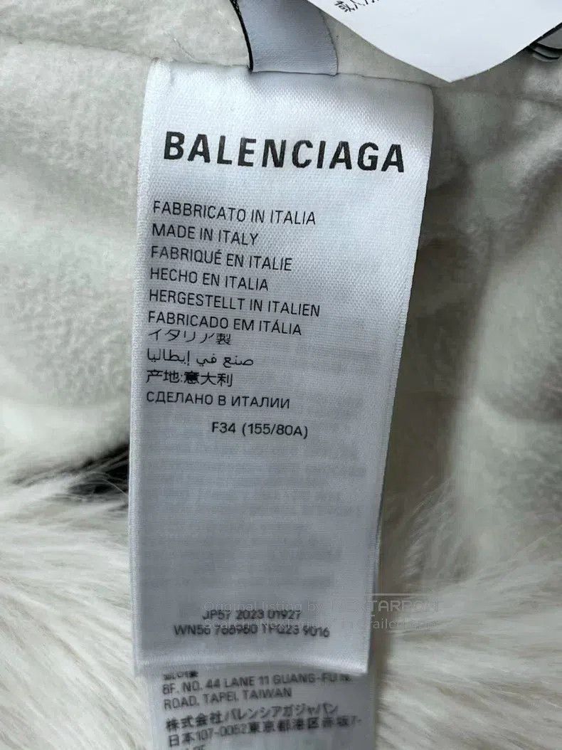 Balenciaga Balenciaga White Back Logo Faux Fur Jacket Size XXS / US 00 / IT 34 - 7 Thumbnail