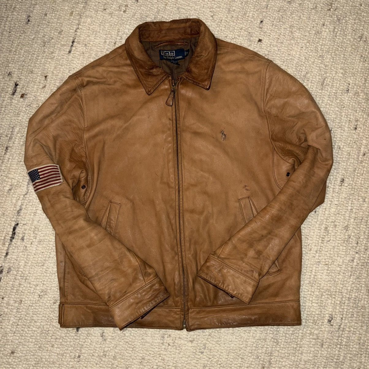 Polo Ralph Lauren Nr. 5/5 ultra rare Polo Ralph Lauren „Bradford“ Lederjacke Size US M / EU 48-50 / 2 - 1 Thumbnail