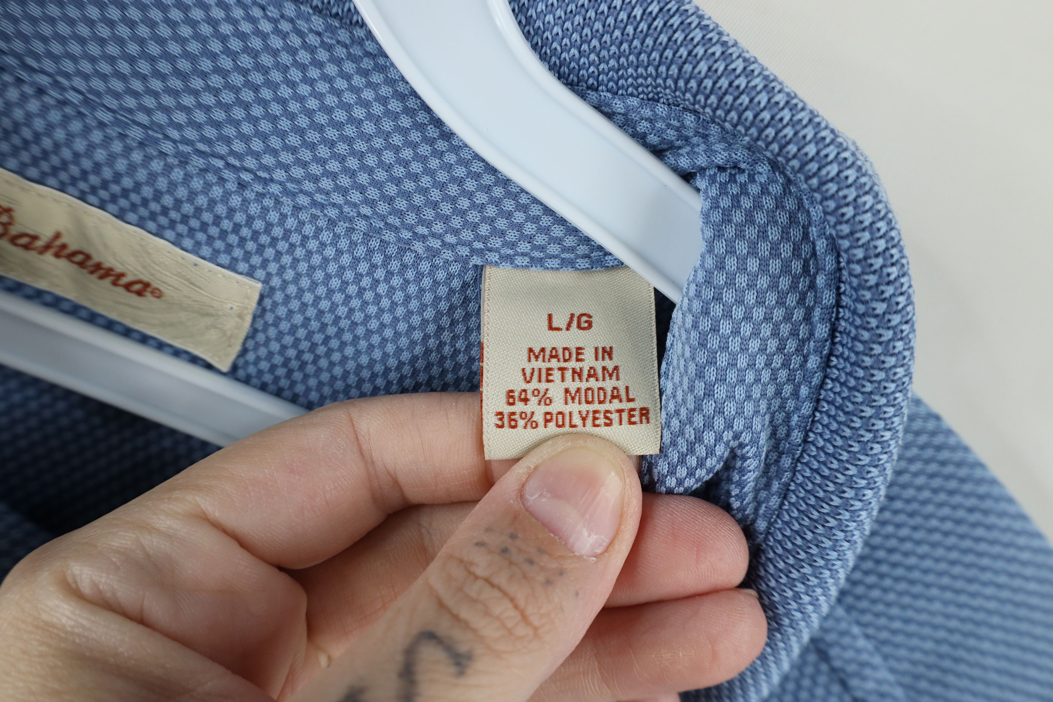 Tommy Bahama × Vintage Tommy Bahama Waffle Knit Collared Golf Polo Shirt Blue Size US L / EU 52-54 / 3 - 8 Thumbnail