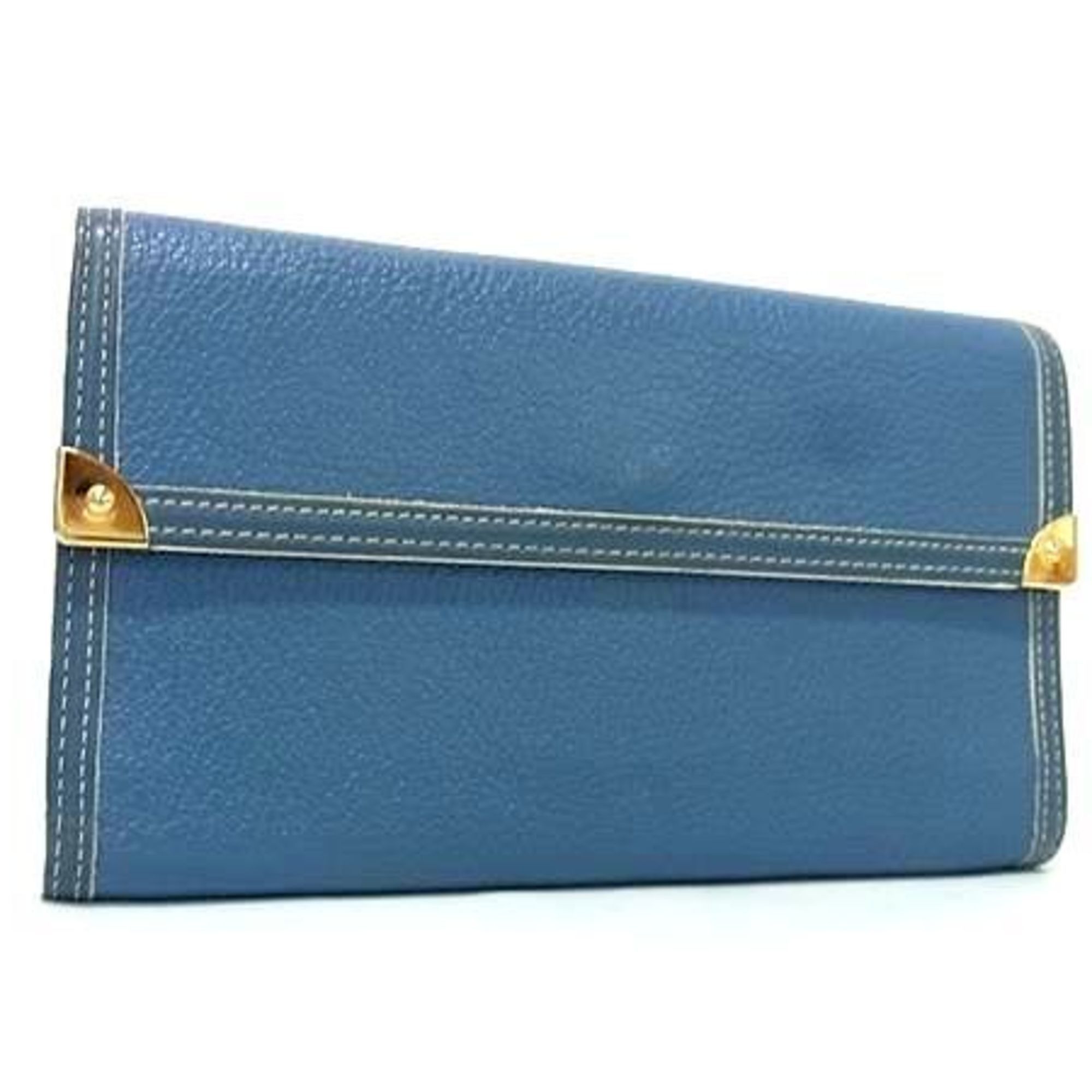 Louis Vuitton LOUIS VUITTON Suhali Porte Tresor International Long Wallet M91837 Blue Leather Women's Size ONE SIZE - 1 Thumbnail