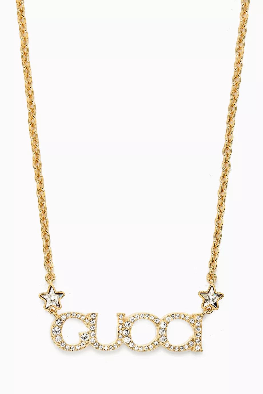 Gucci oc11z0126 Size: OS / Script Crystal Necklace In Gold Size ONE SIZE - 2 Thumbnail
