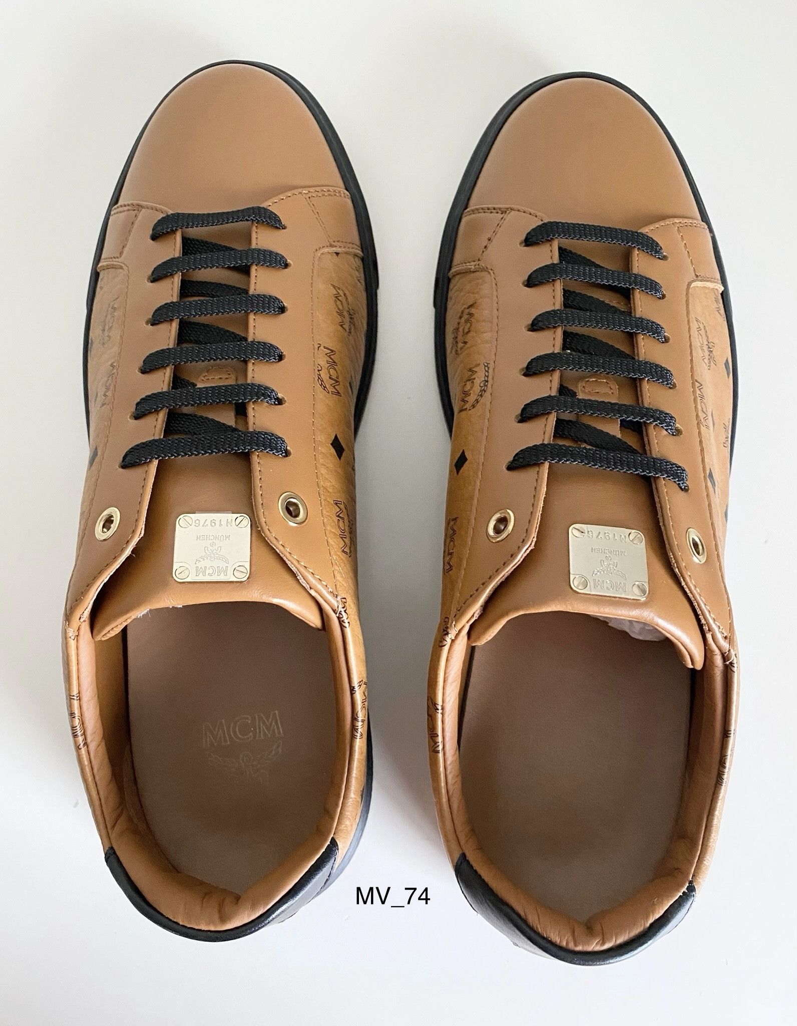 MCM MCM Cognac Visetos Leather Sneakers - Sz EU 44 / US 11 - NIB Size US 11 / EU 44 - 2 Thumbnail