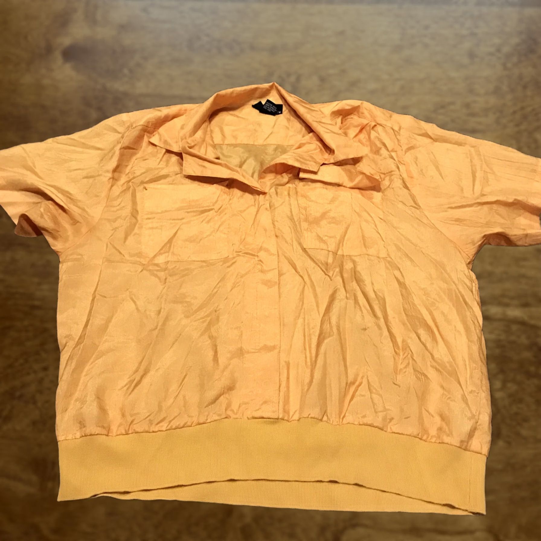 Vintage VINTAGE Blouse Shirt Womens 16 Yellow Polyester Button Short Sleeve Collared 90s David Blouse MensGirls Size XXL / US 16-18 / IT 52-54 - 1 Thumbnail