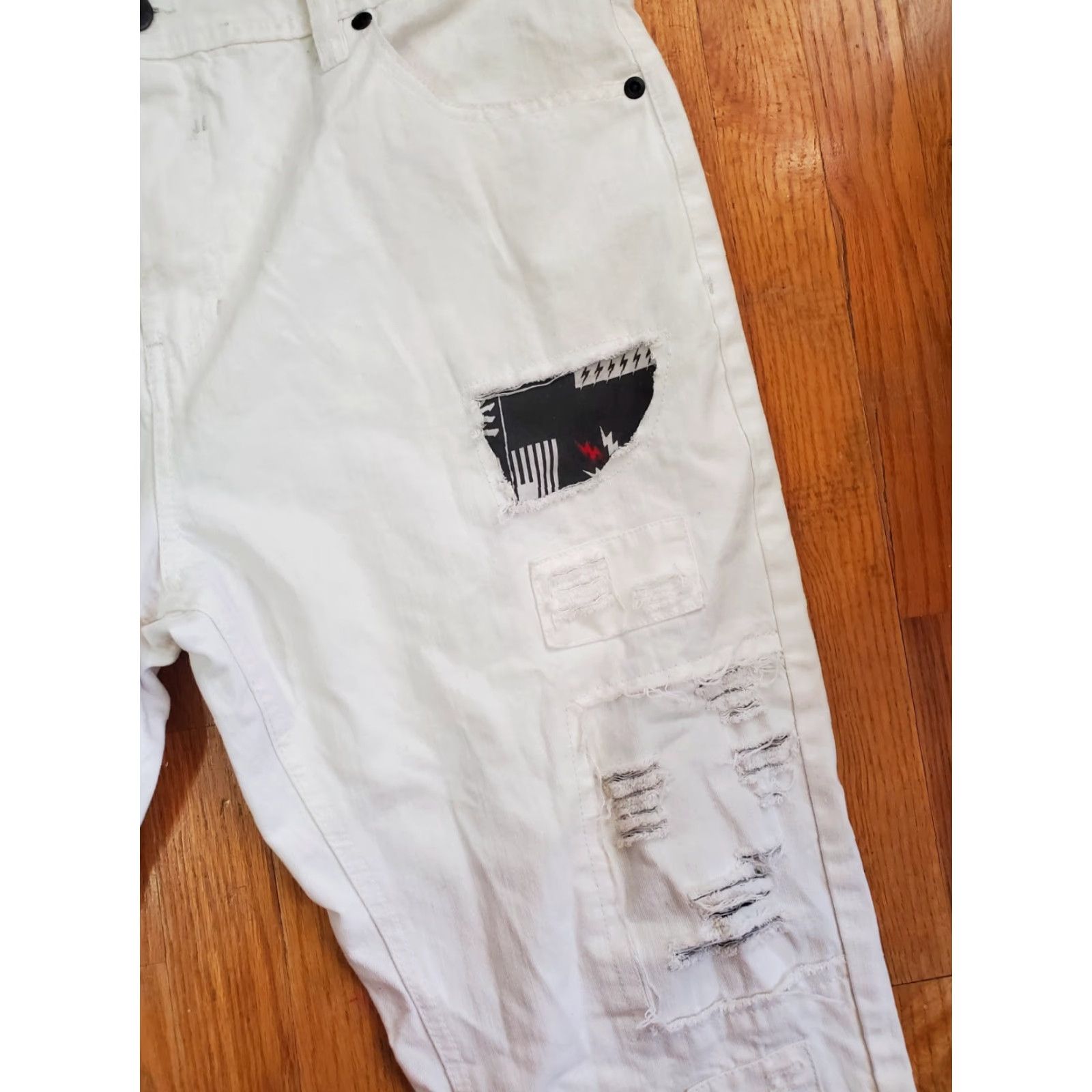 Southpole VINTAGE Southpole Patchwork White Jeans Men 40x32 Hip Hop Denim Straight Junior? Size US 40 / EU 56 - 4 Thumbnail