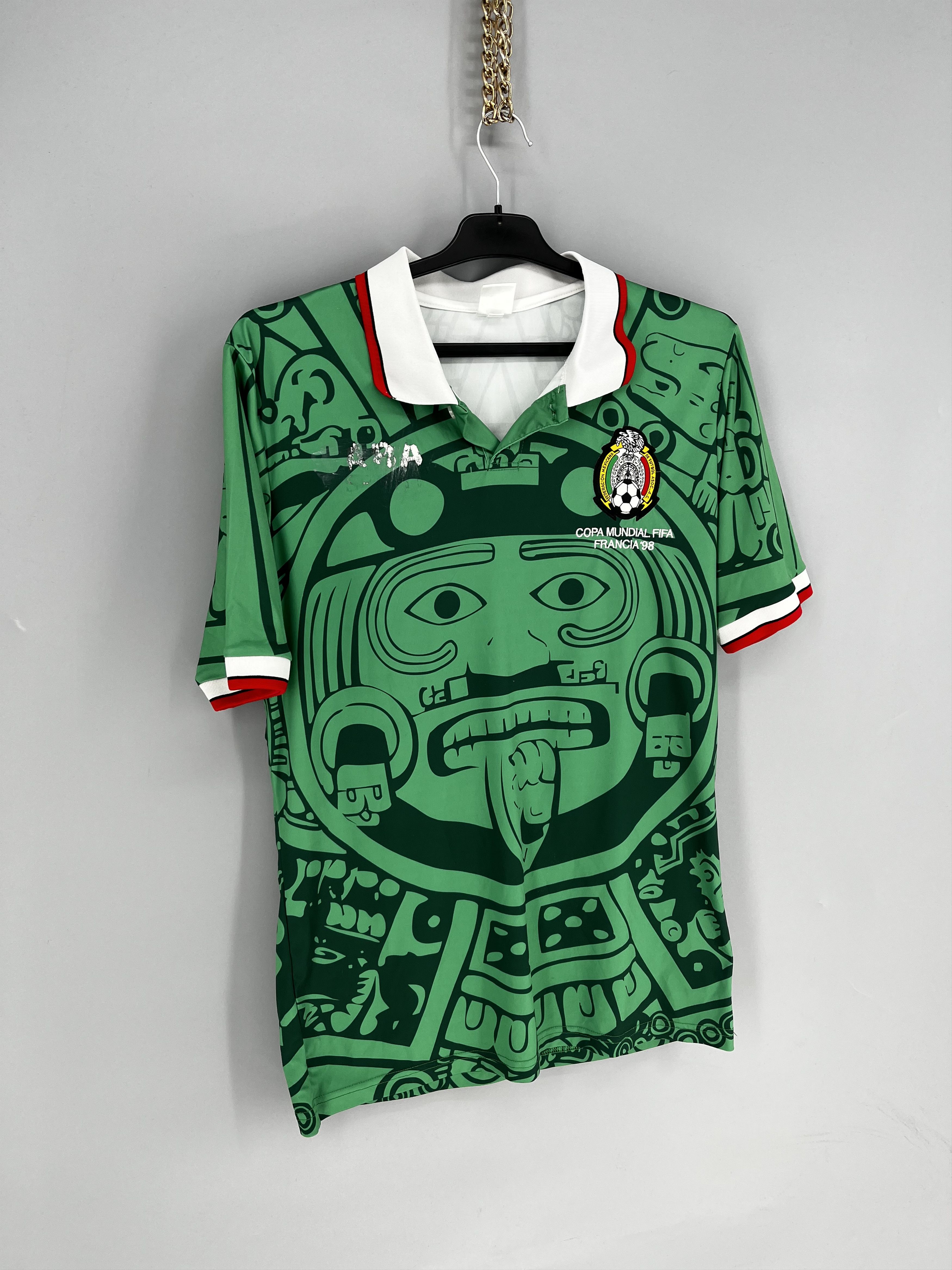Vintage Aba Sports Green Retro Jersey Copa Munidal Fifa Francia 1998 Size US L / EU 52-54 / 3 - 2 Thumbnail