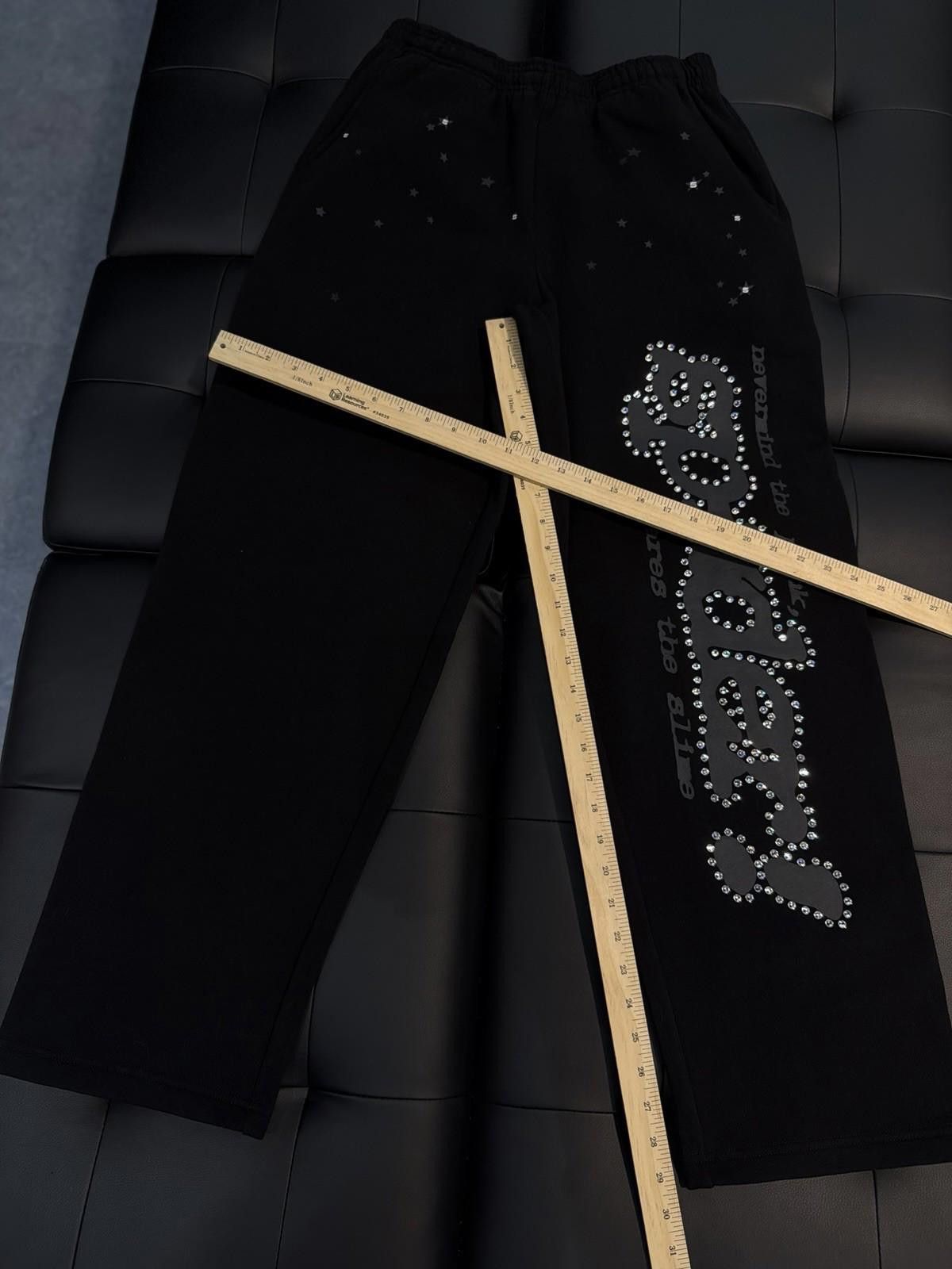 Sp5der Size S - Sp5der Worldwide Black VVS Stone Sweatpants Spider Size US 30 / EU 46 - 11 Thumbnail