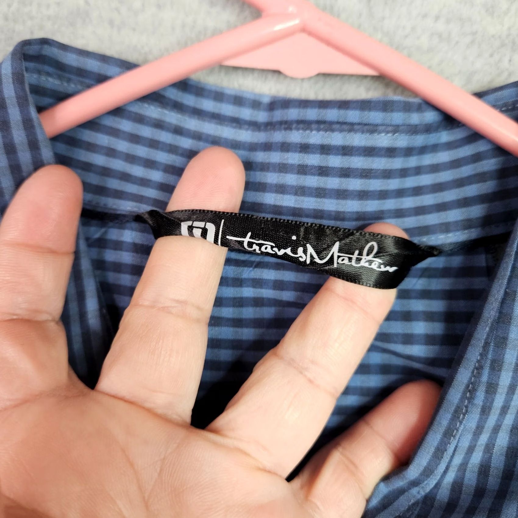 TravisMathew TravisMathew Button Up Shirt Blue Check Short Sleeve XL Mens Casual Holiday? Size US XL / EU 56 / 4 - 3 Thumbnail