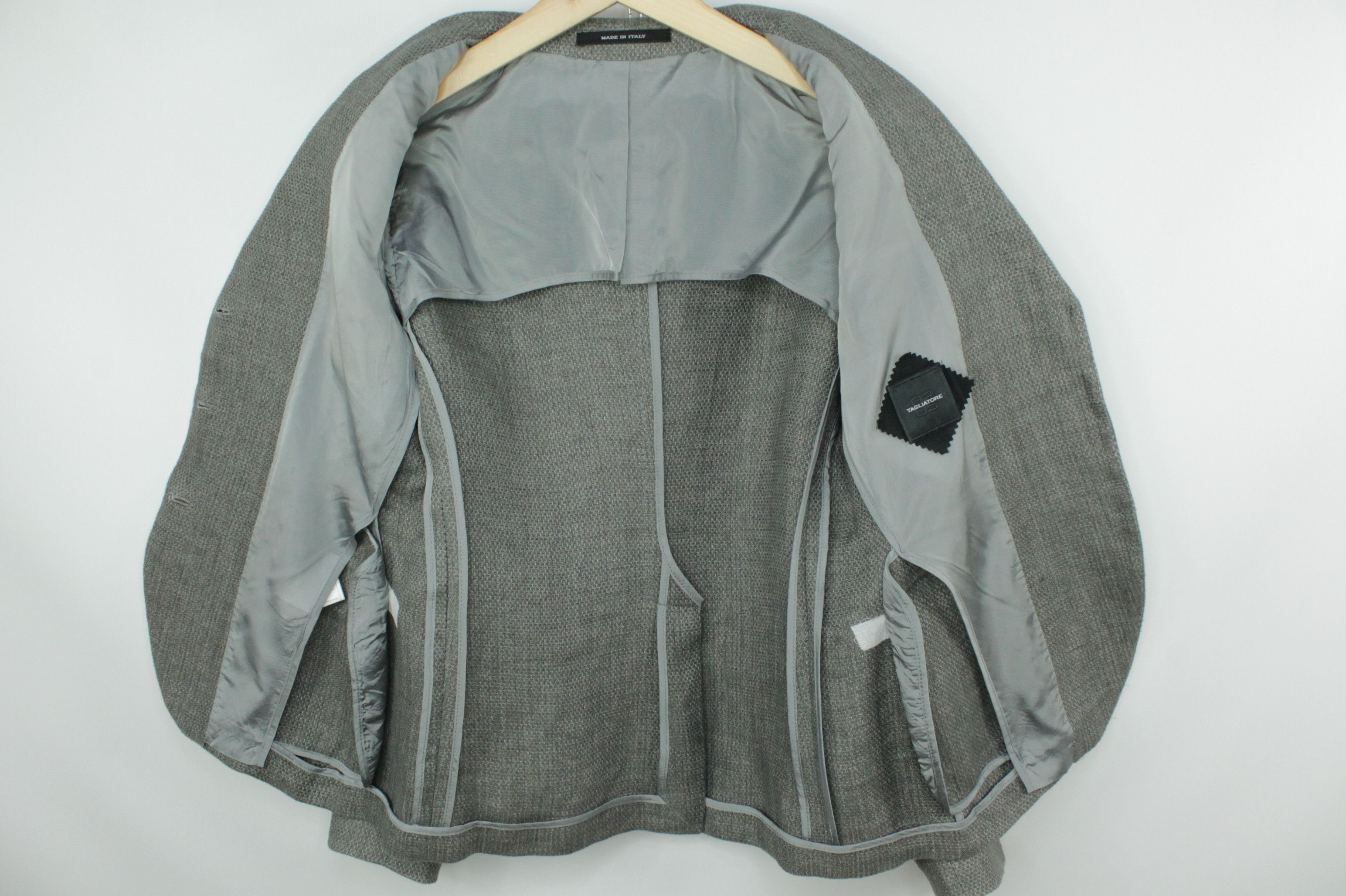 Tagliatore Tagliatore Women's Gray Linen Slim Fit Blazer Jacket Size M / US 6-8 / IT 42-44 - 7 Thumbnail