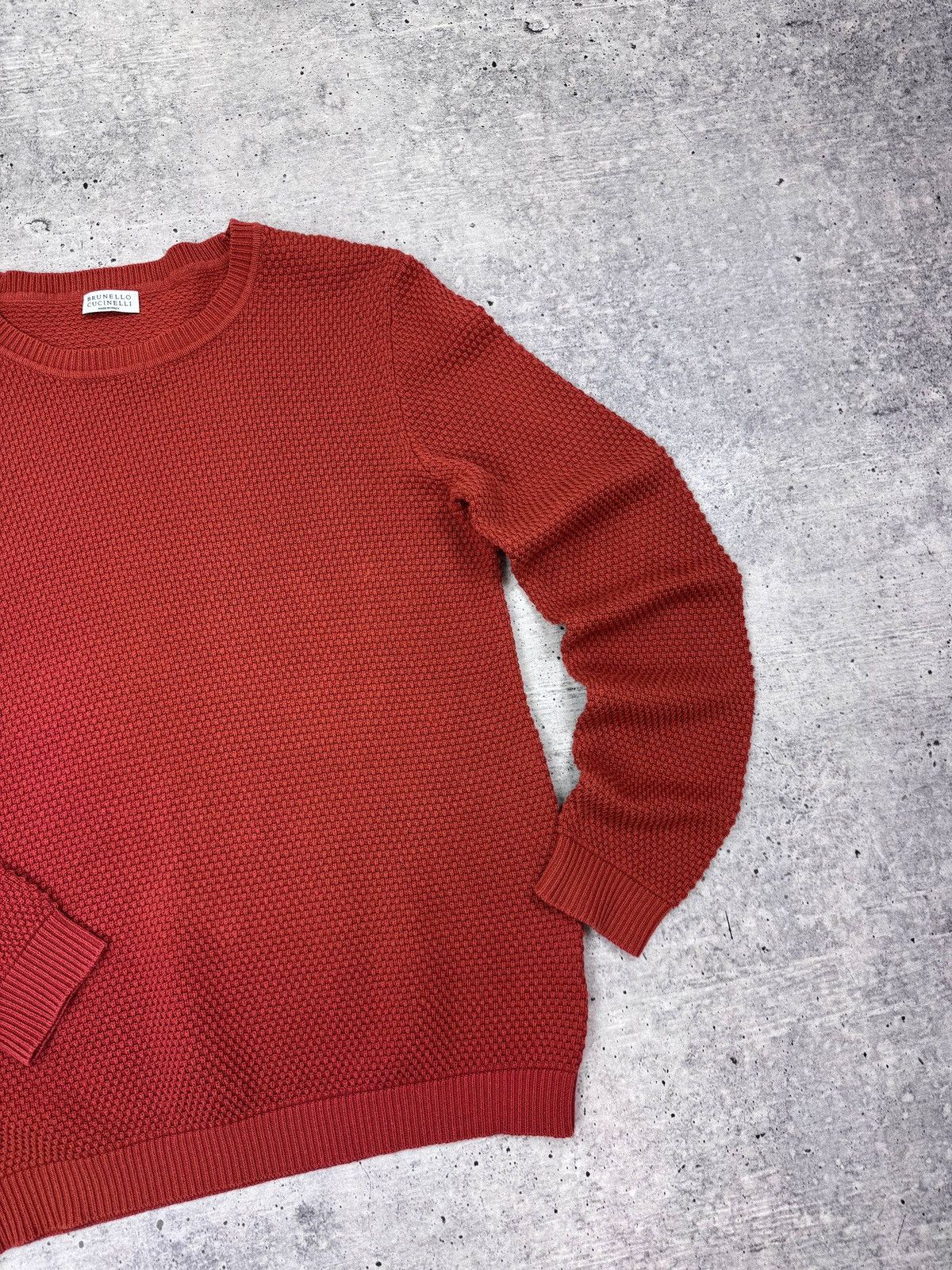 Brunello Cucinelli Brunello Cucinelli Italian Red Knit Sweater Sweatshirt Men L Size US L / EU 52-54 / 3 - 4 Thumbnail