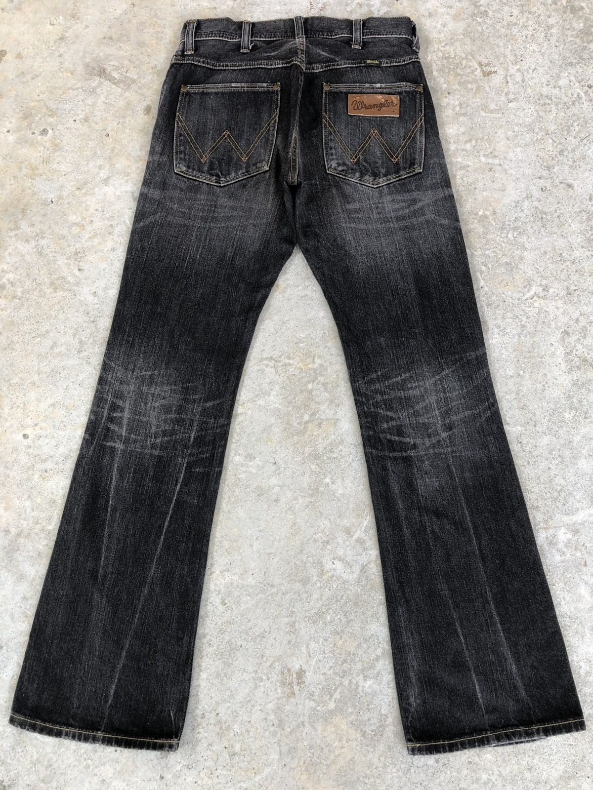 If Six Was Nine Wrangler Flared Jeans Bootcut Distressed Jeans Size US 30 / EU 46 - 2 Thumbnail